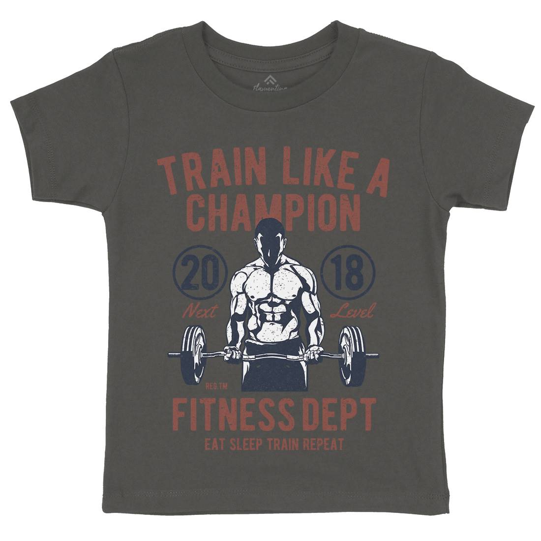 Train Like A Champion Kids Organic Crew Neck T-Shirt Gym A779