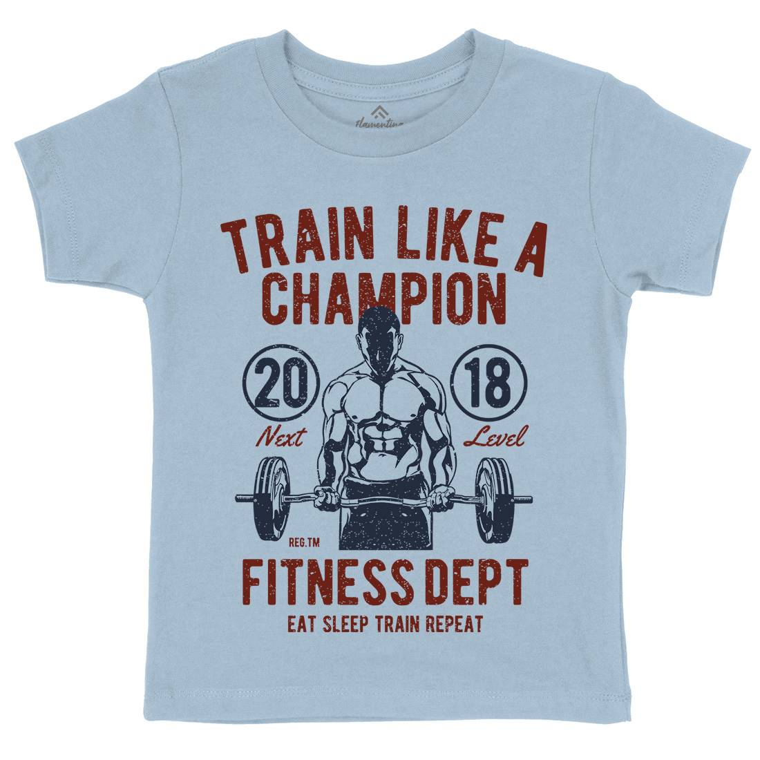 Train Like A Champion Kids Organic Crew Neck T-Shirt Gym A779