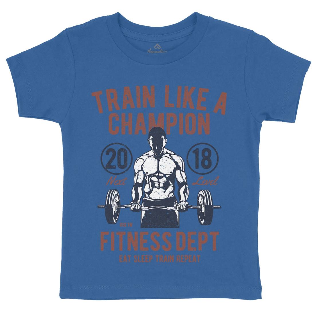 Train Like A Champion Kids Crew Neck T-Shirt Gym A779