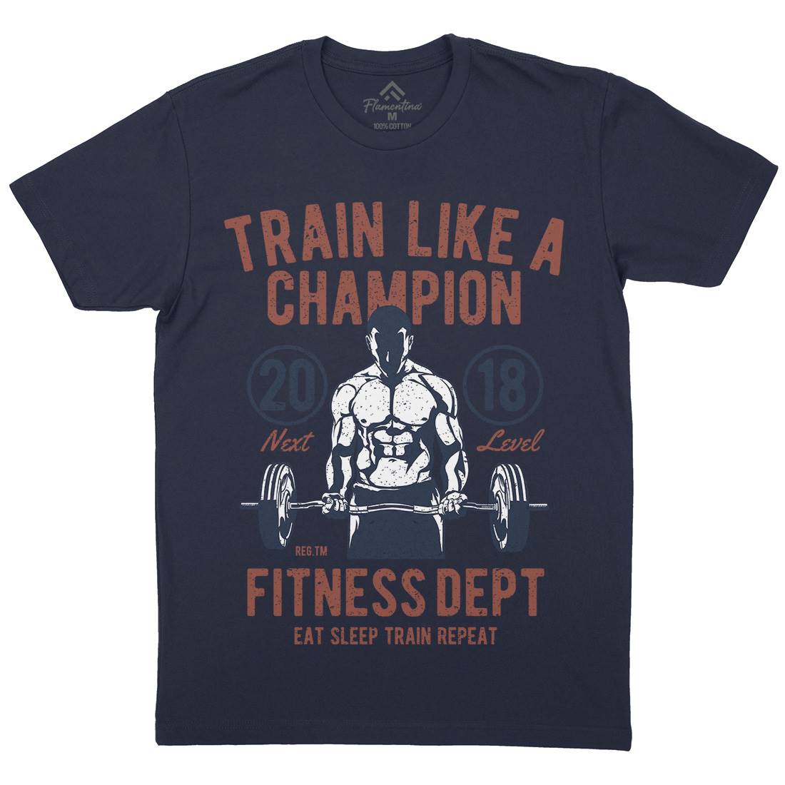 Train Like A Champion Mens Organic Crew Neck T-Shirt Gym A779