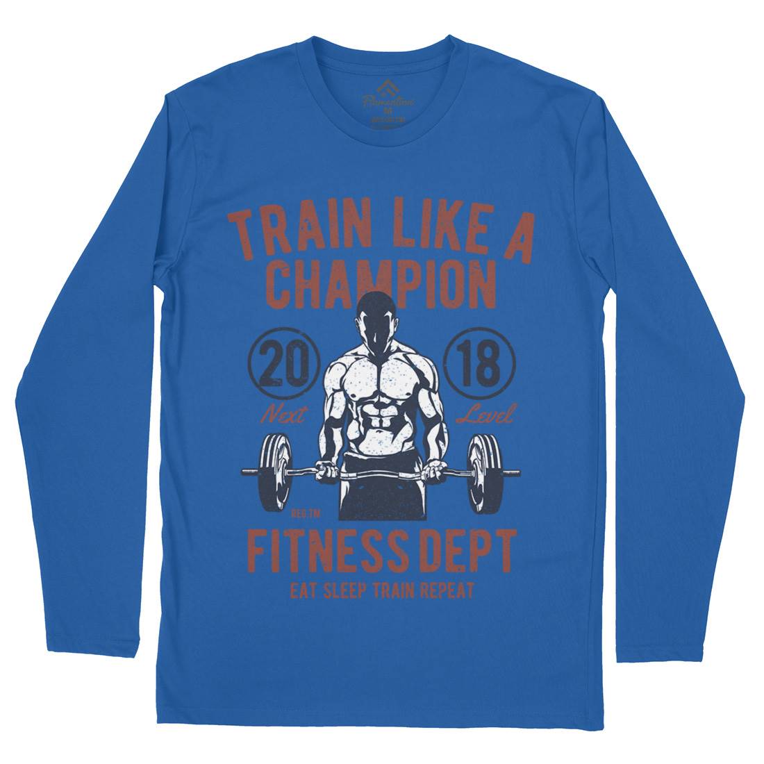 Train Like A Champion Mens Long Sleeve T-Shirt Gym A779