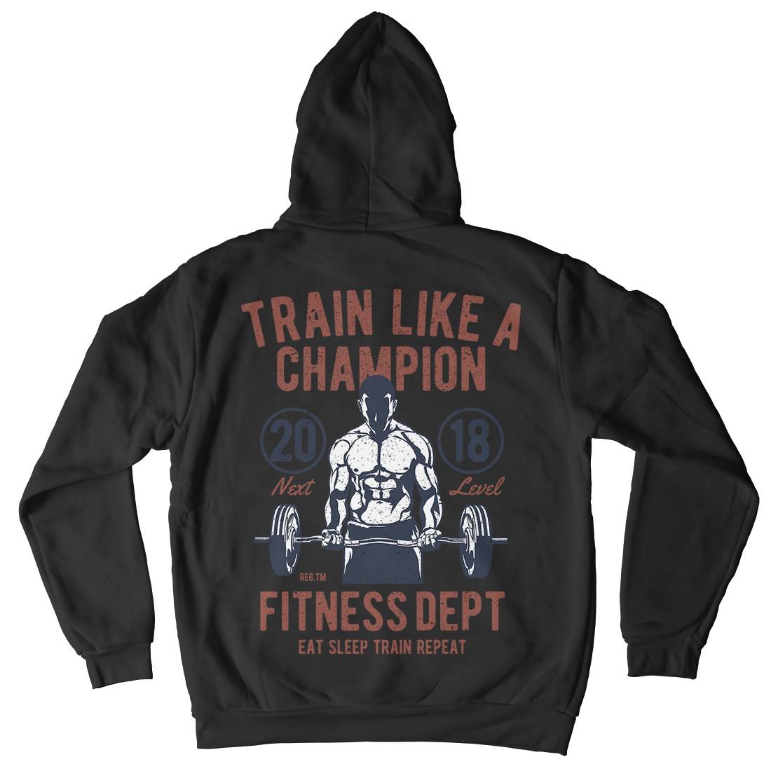 Train Like A Champion Mens Hoodie With Pocket Gym A779