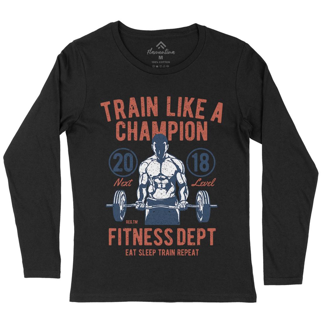 Train Like A Champion Womens Long Sleeve T-Shirt Gym A779