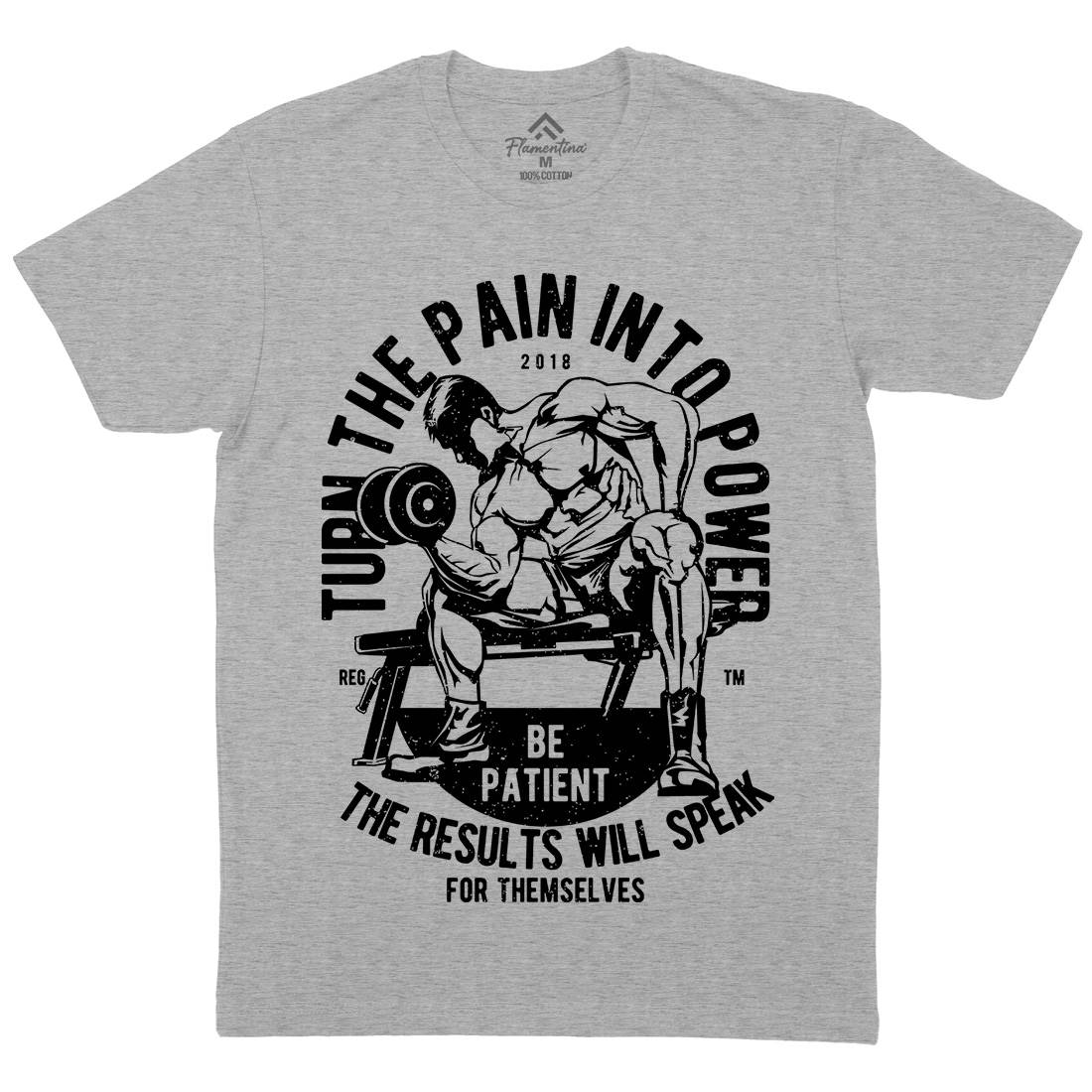 Turn The Pain Into Power Mens Crew Neck T-Shirt Gym A780