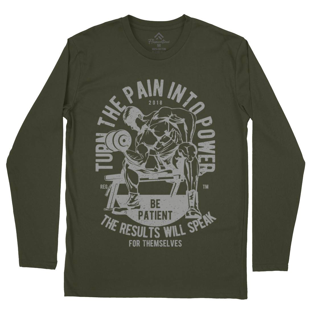 Turn The Pain Into Power Mens Long Sleeve T-Shirt Gym A780