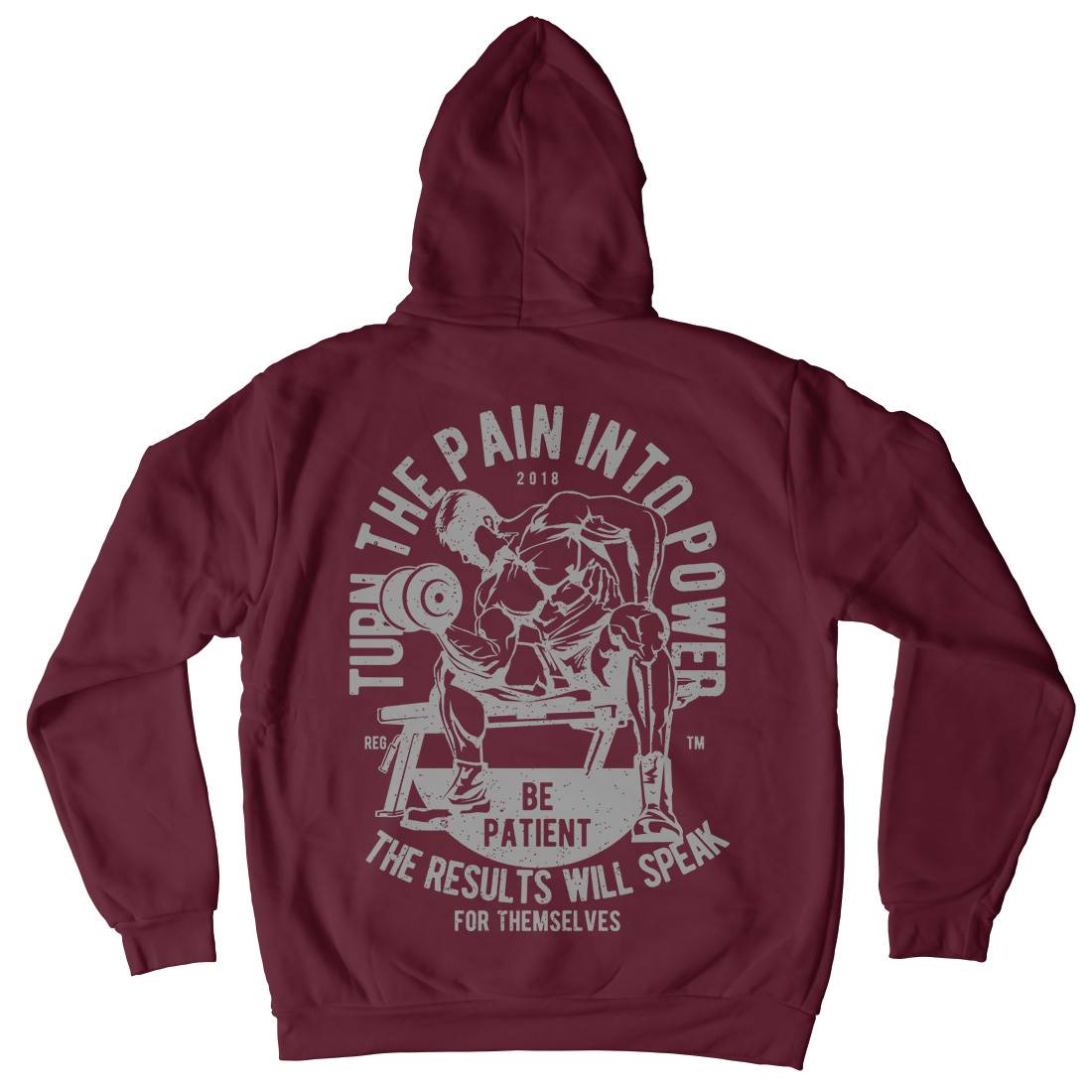 Turn The Pain Into Power Mens Hoodie With Pocket Gym A780