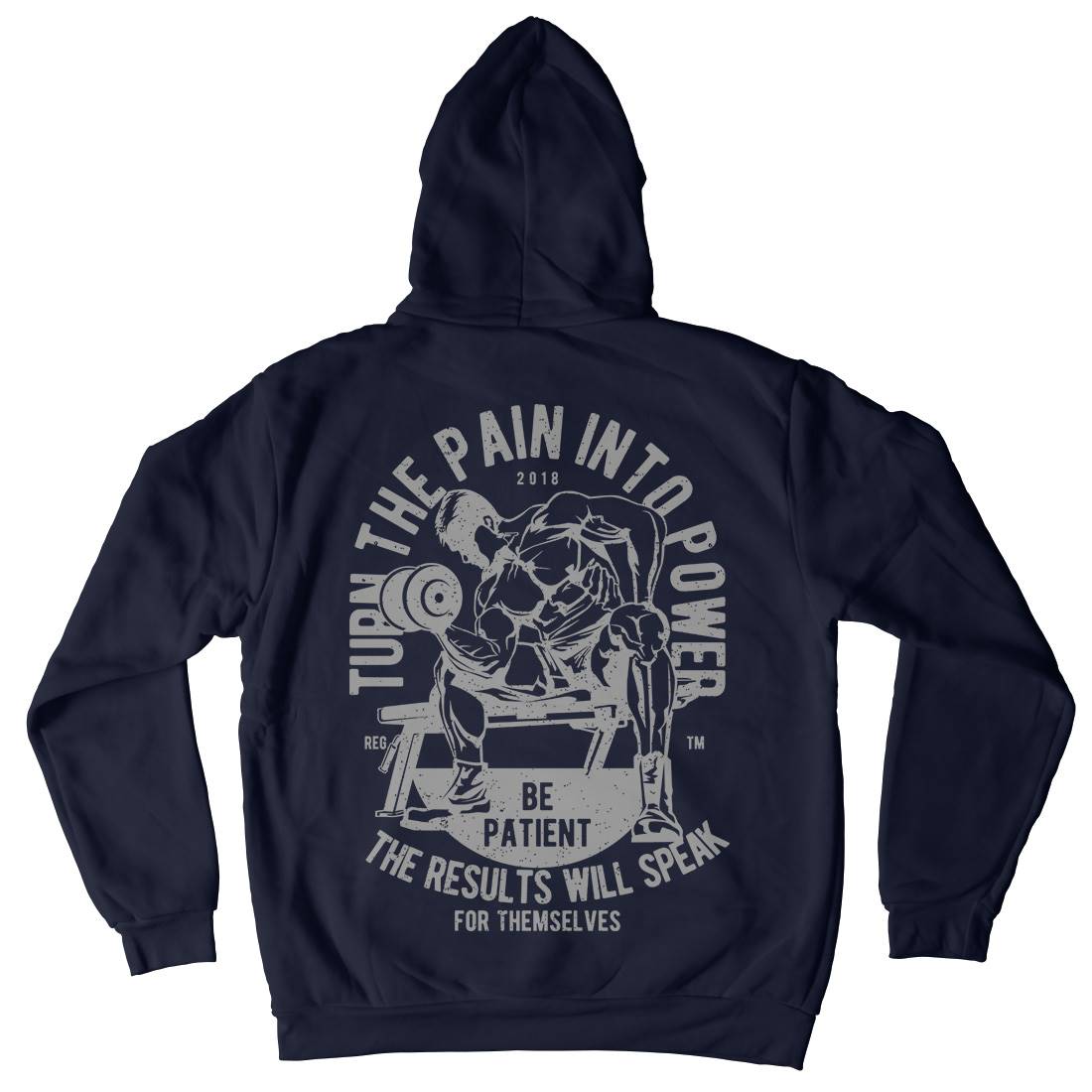Turn The Pain Into Power Mens Hoodie With Pocket Gym A780