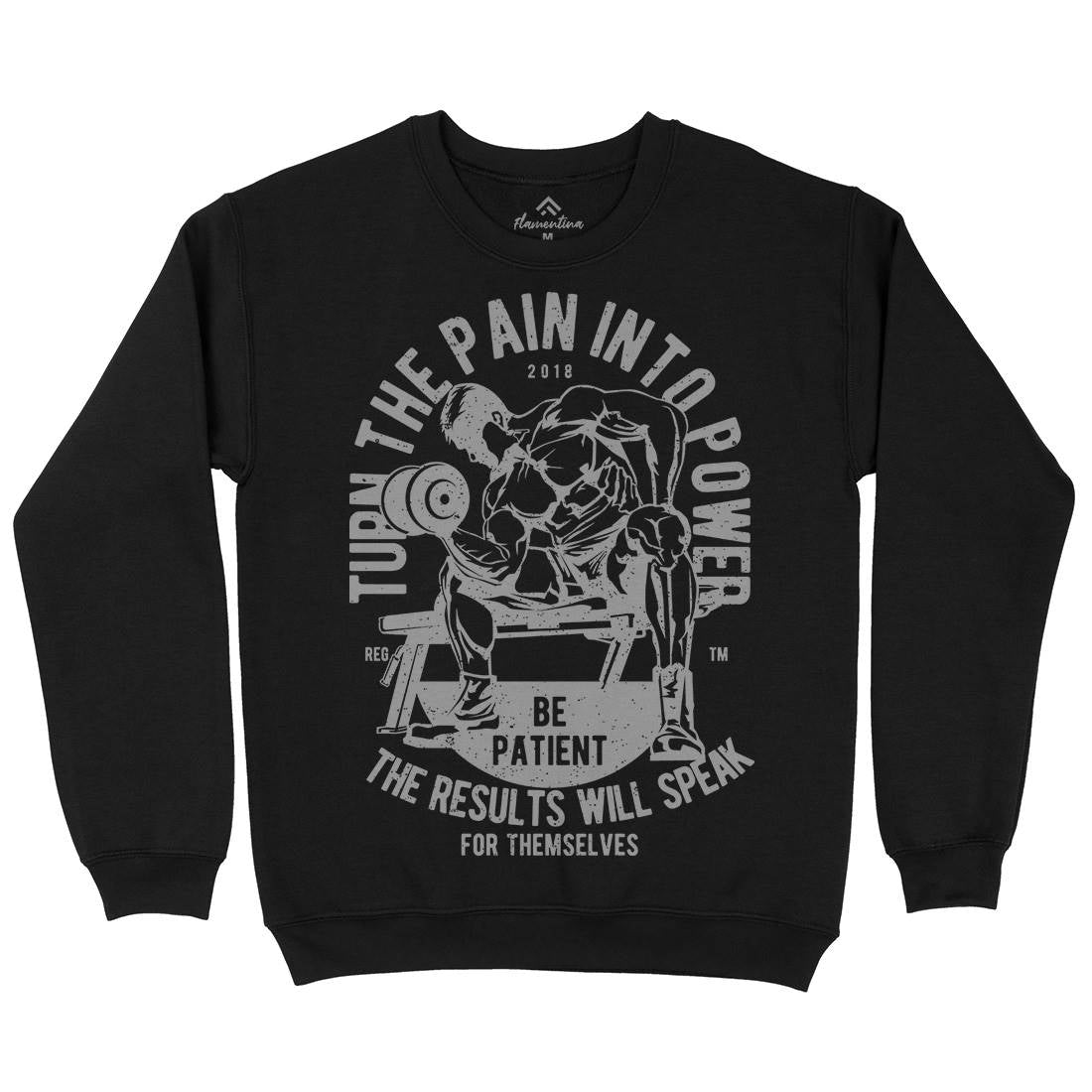 Turn The Pain Into Power Mens Crew Neck Sweatshirt Gym A780