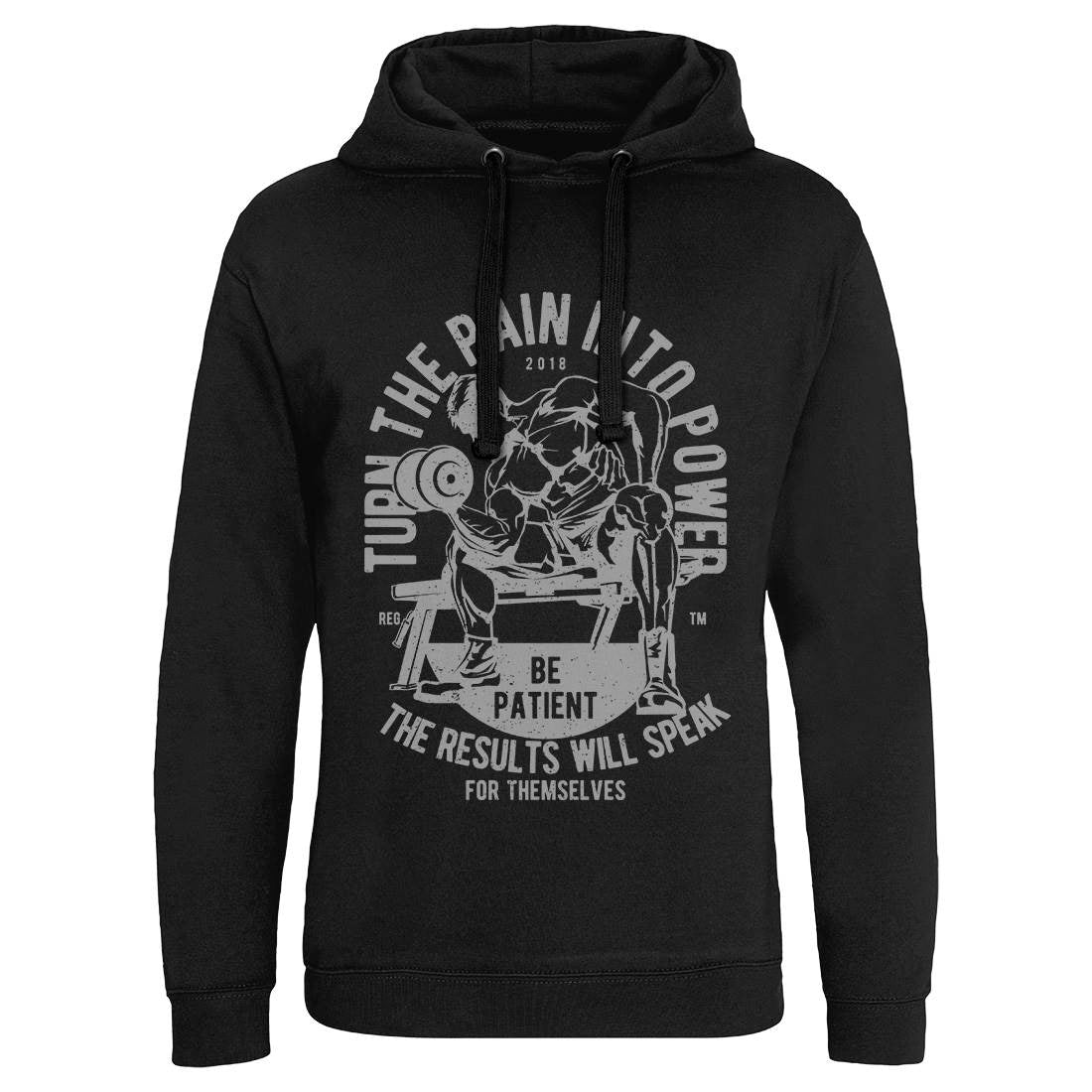 Turn The Pain Into Power Mens Hoodie Without Pocket Gym A780
