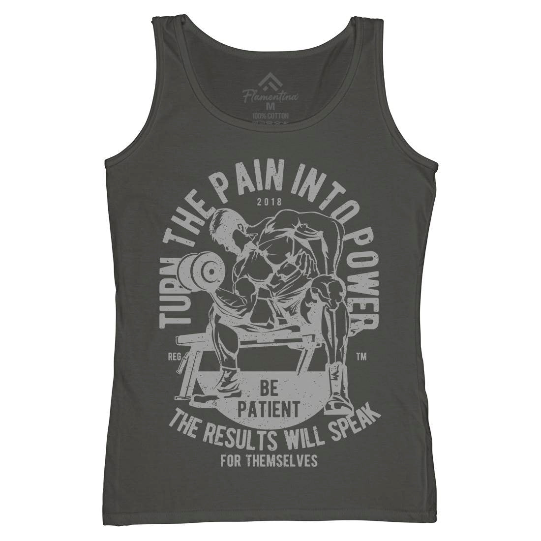 Turn The Pain Into Power Womens Organic Tank Top Vest Gym A780