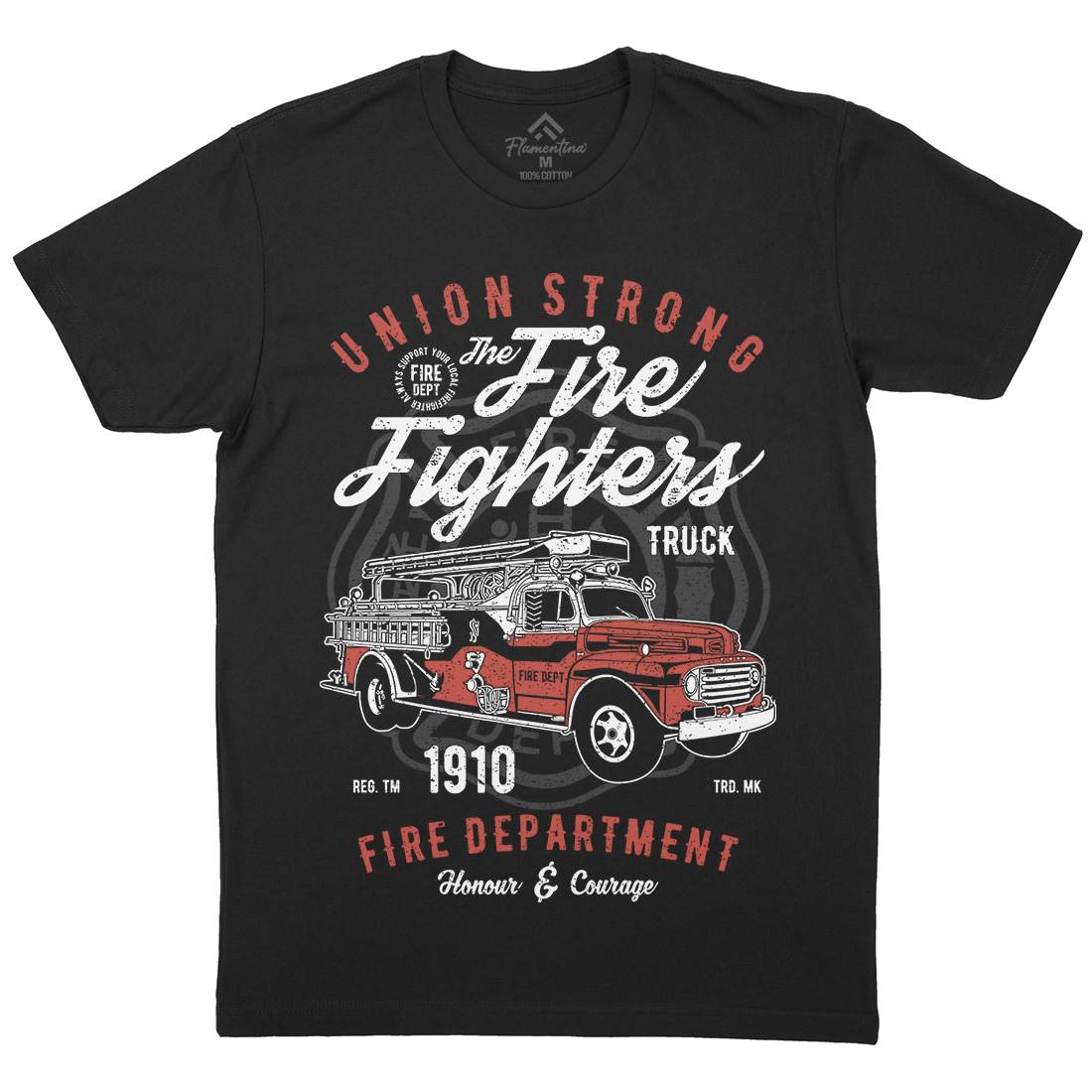 Union Strong Mens Crew Neck T-Shirt Firefighters A781