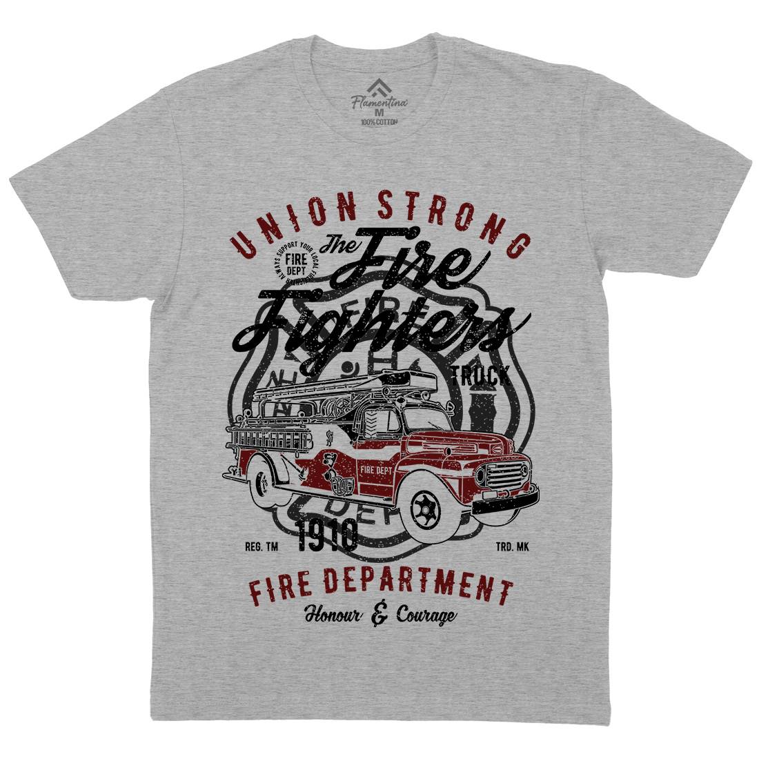 Union Strong Mens Crew Neck T-Shirt Firefighters A781