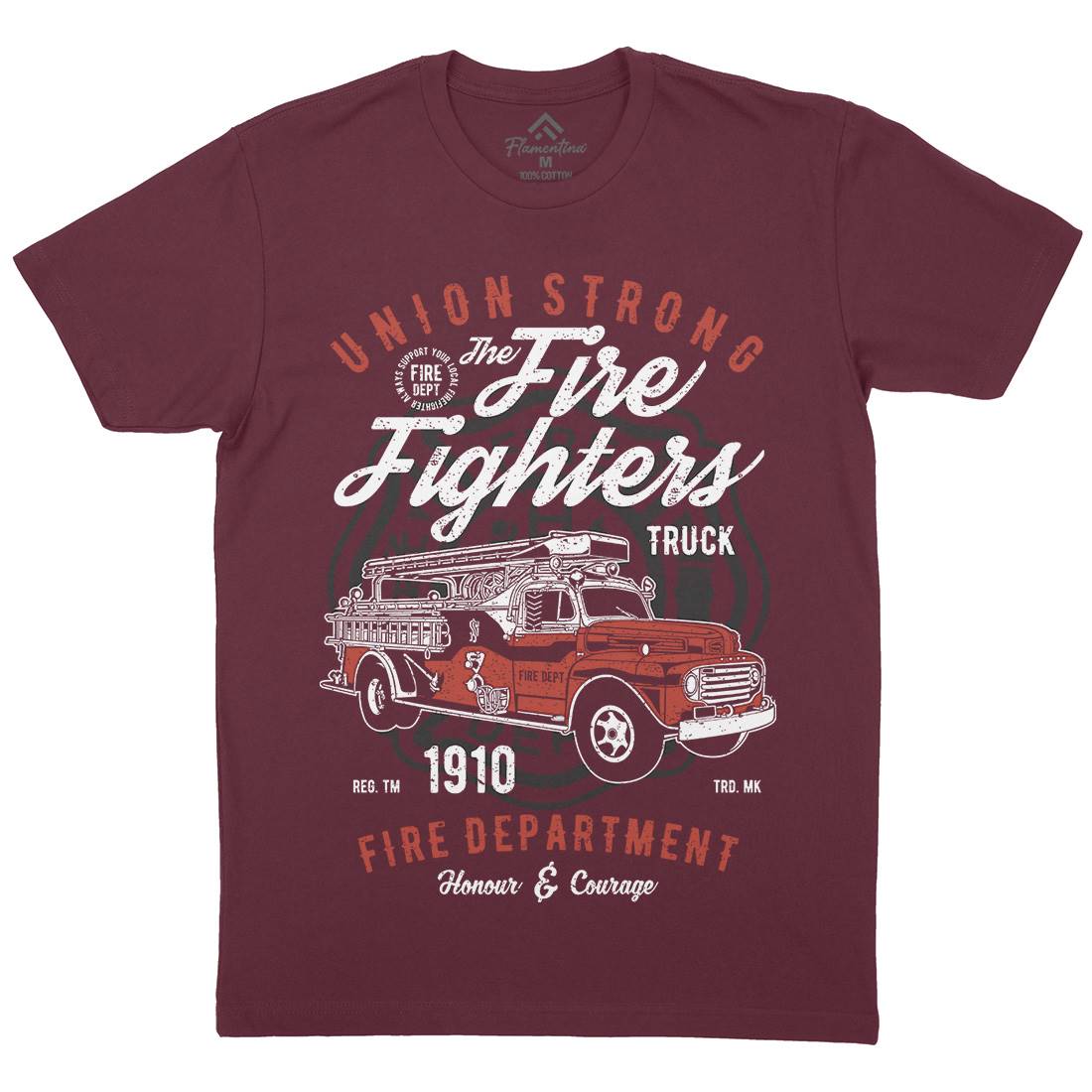 Union Strong Mens Organic Crew Neck T-Shirt Firefighters A781
