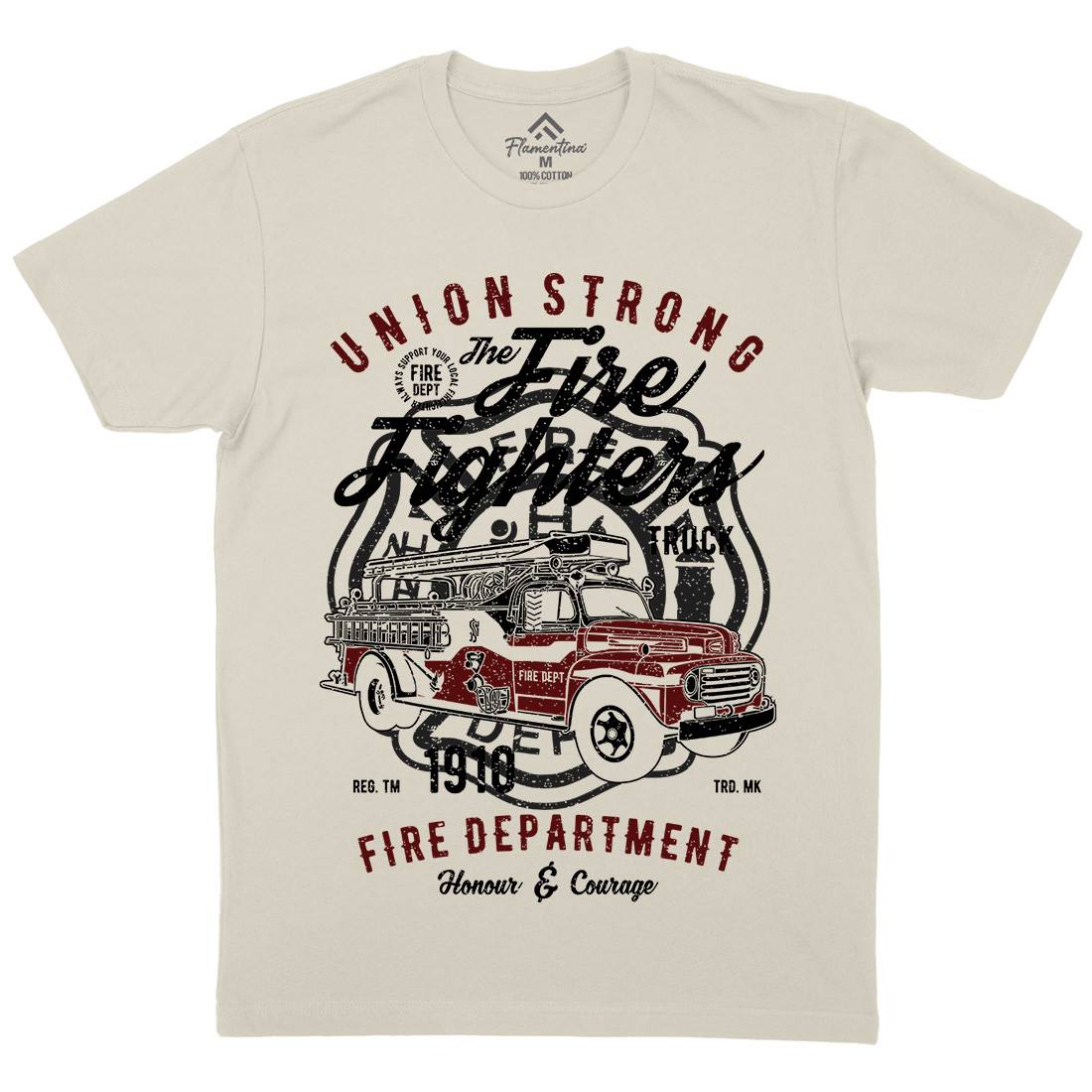 Union Strong Mens Organic Crew Neck T-Shirt Firefighters A781