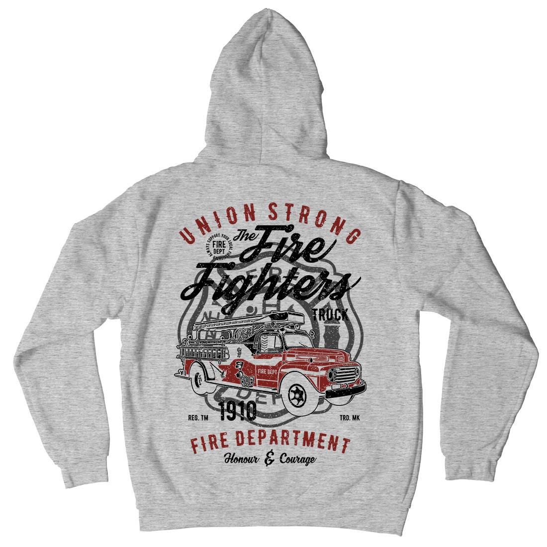 Union Strong Mens Hoodie With Pocket Firefighters A781
