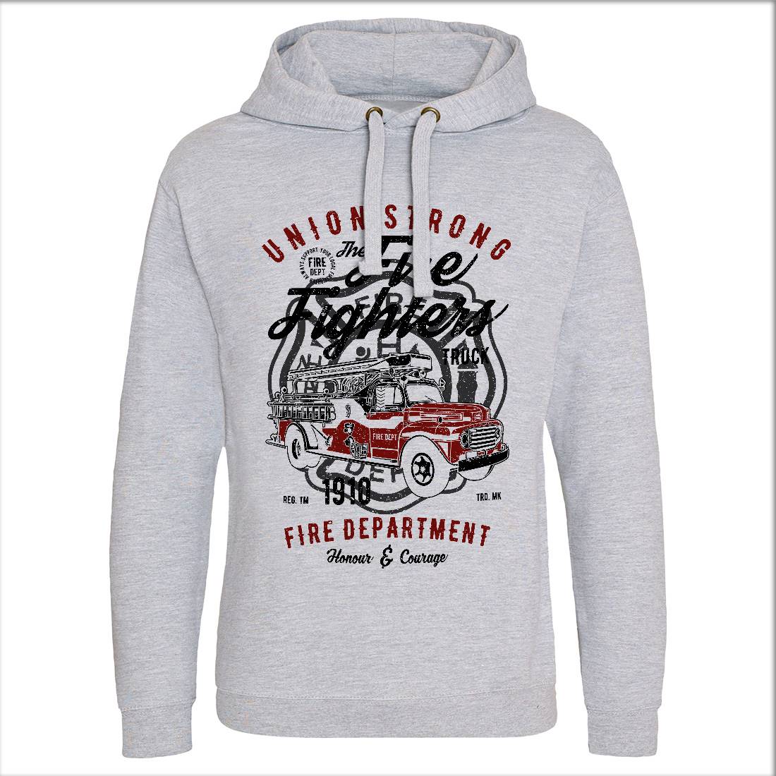 Union Strong Mens Hoodie Without Pocket Firefighters A781