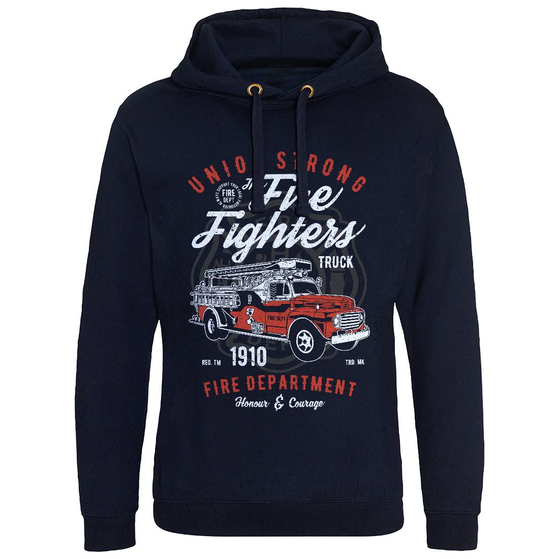 Union Strong Mens Hoodie Without Pocket Firefighters A781
