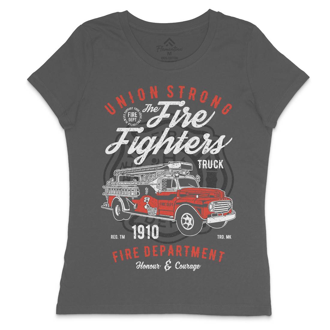 Union Strong Womens Crew Neck T-Shirt Firefighters A781