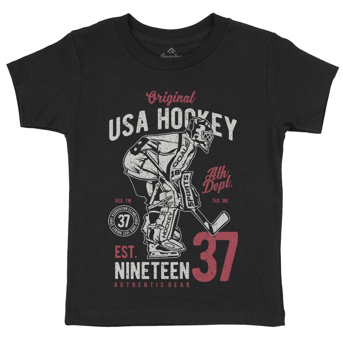 Hockey Tournament Kids Organic Crew Neck T-Shirt Sport A782