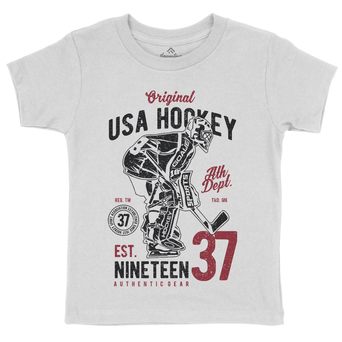 Hockey Tournament Kids Organic Crew Neck T-Shirt Sport A782