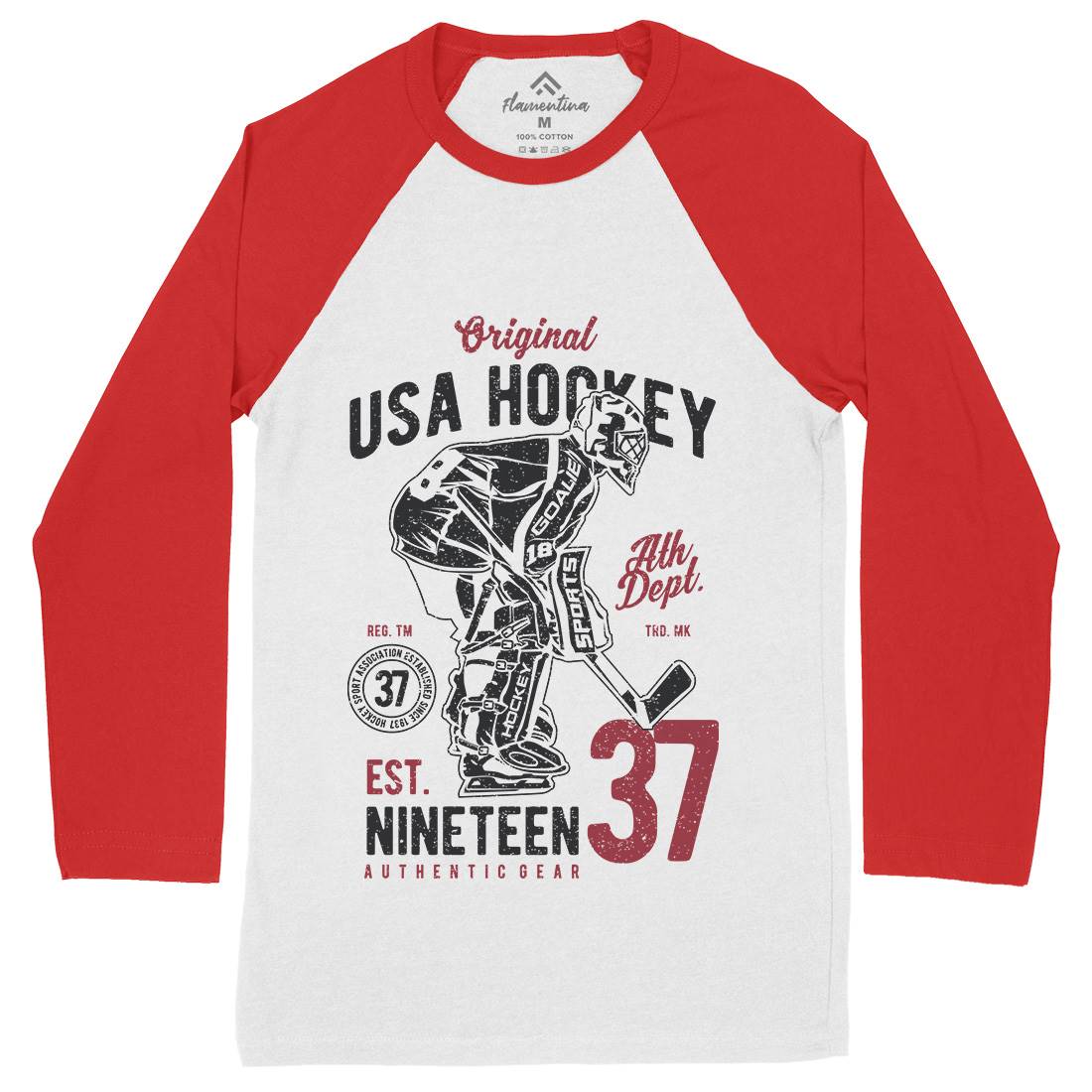 Hockey Tournament Mens Long Sleeve Baseball T-Shirt Sport A782