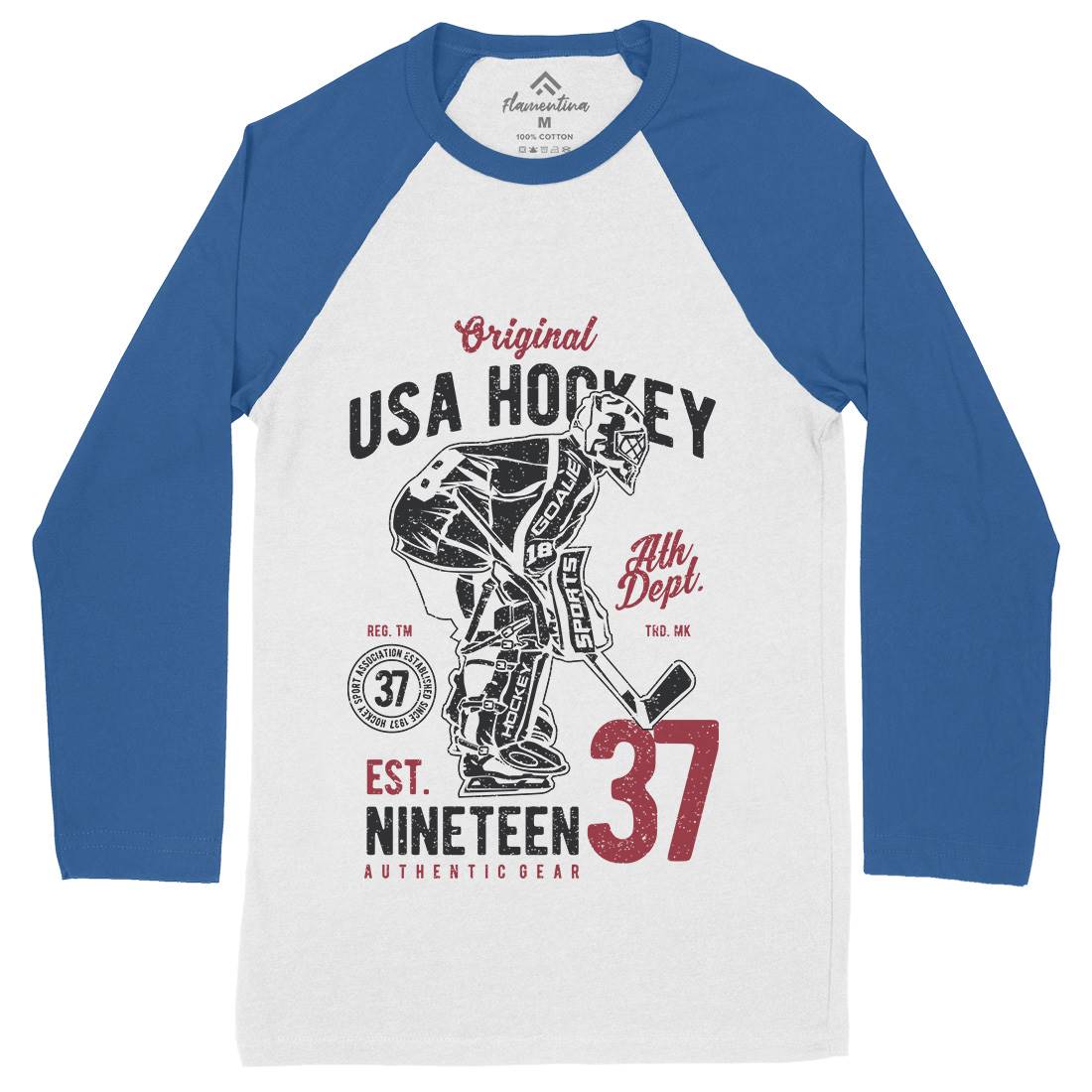 Hockey Tournament Mens Long Sleeve Baseball T-Shirt Sport A782