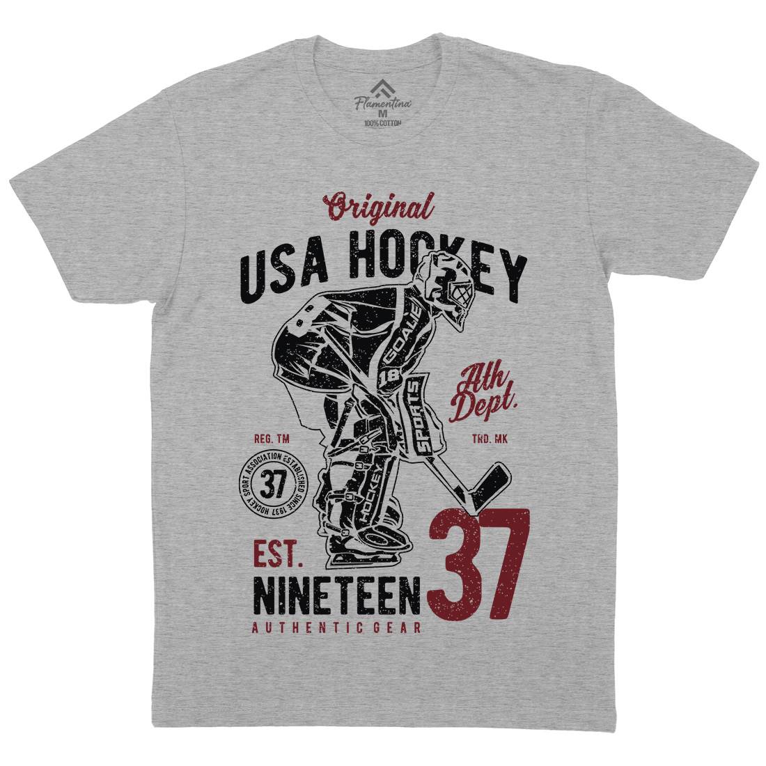 Hockey Tournament Mens Crew Neck T-Shirt Sport A782