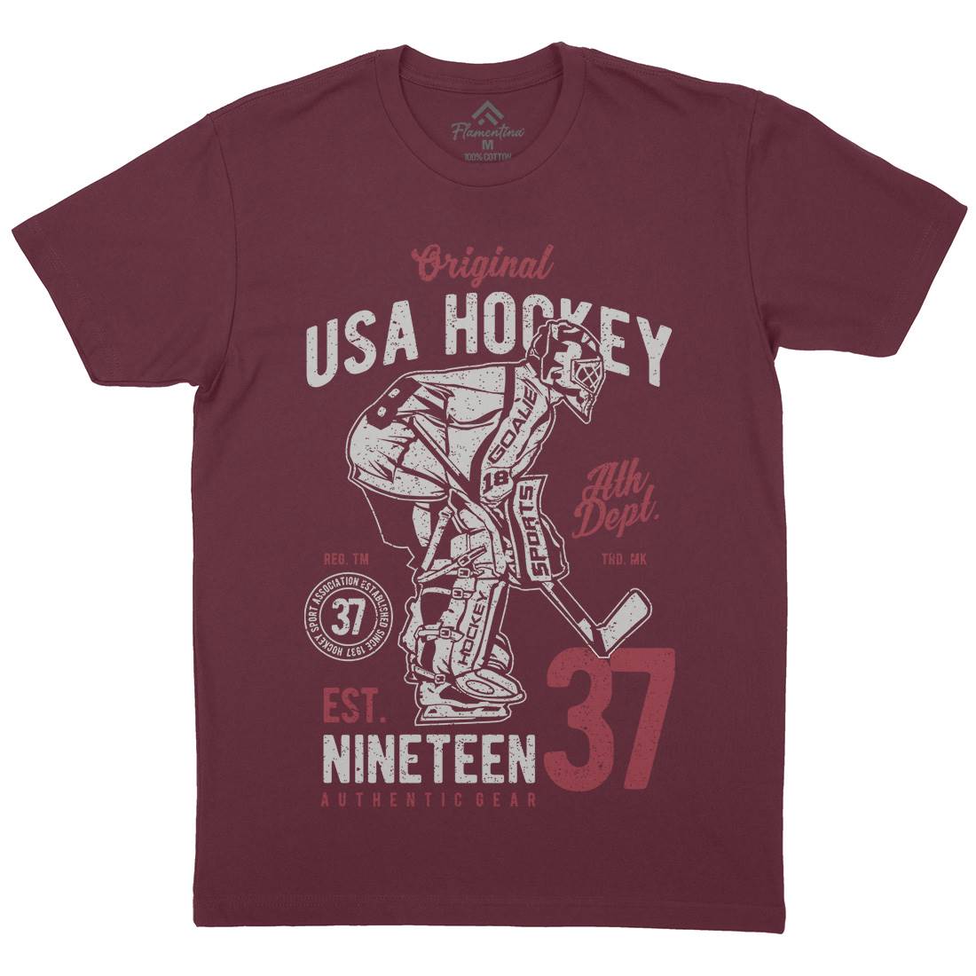 Hockey Tournament Mens Organic Crew Neck T-Shirt Sport A782