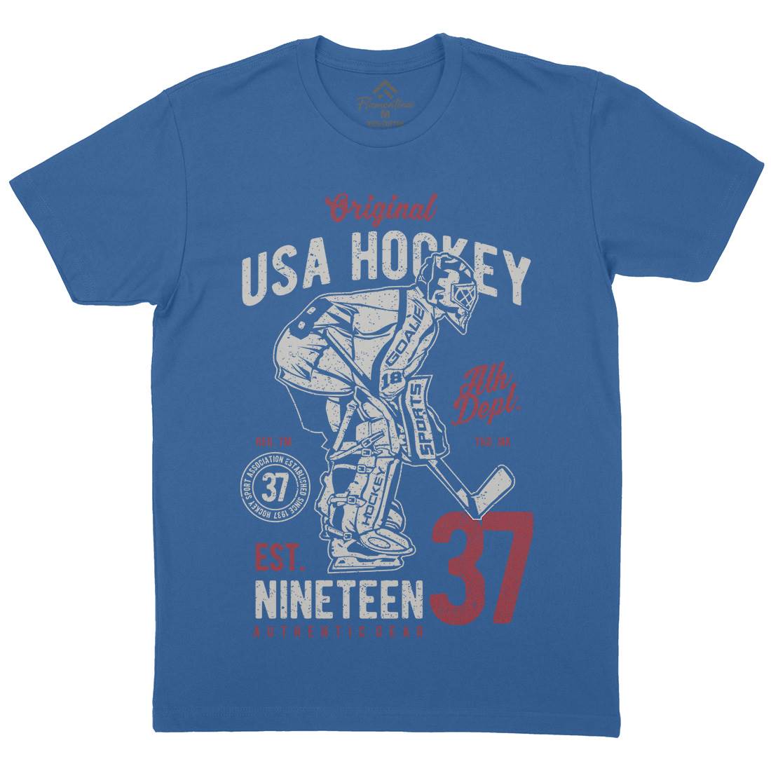 Hockey Tournament Mens Organic Crew Neck T-Shirt Sport A782