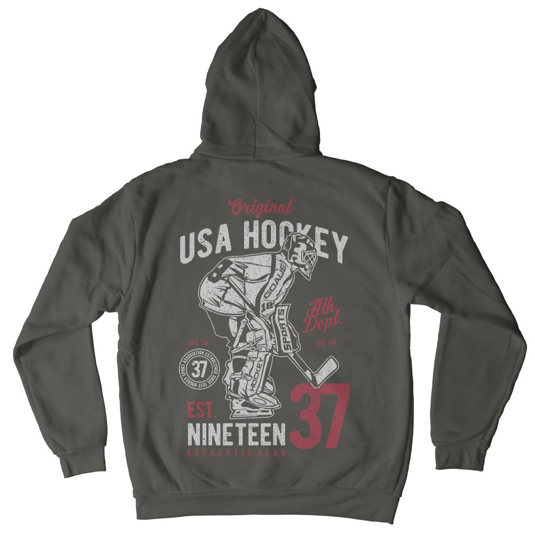 Hockey Tournament Mens Hoodie With Pocket Sport A782