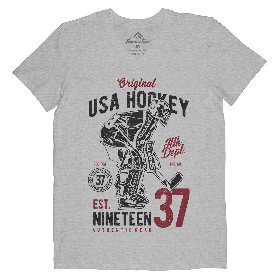 Hockey Tournament Mens V-Neck T-Shirt Sport A782