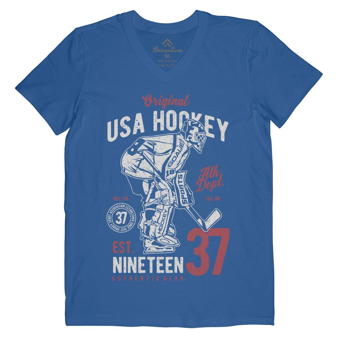 Hockey Tournament Mens V-Neck T-Shirt Sport A782