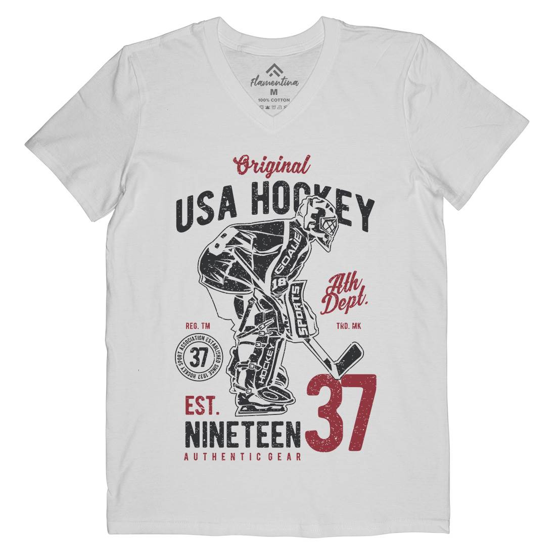 Hockey Tournament Mens Organic V-Neck T-Shirt Sport A782