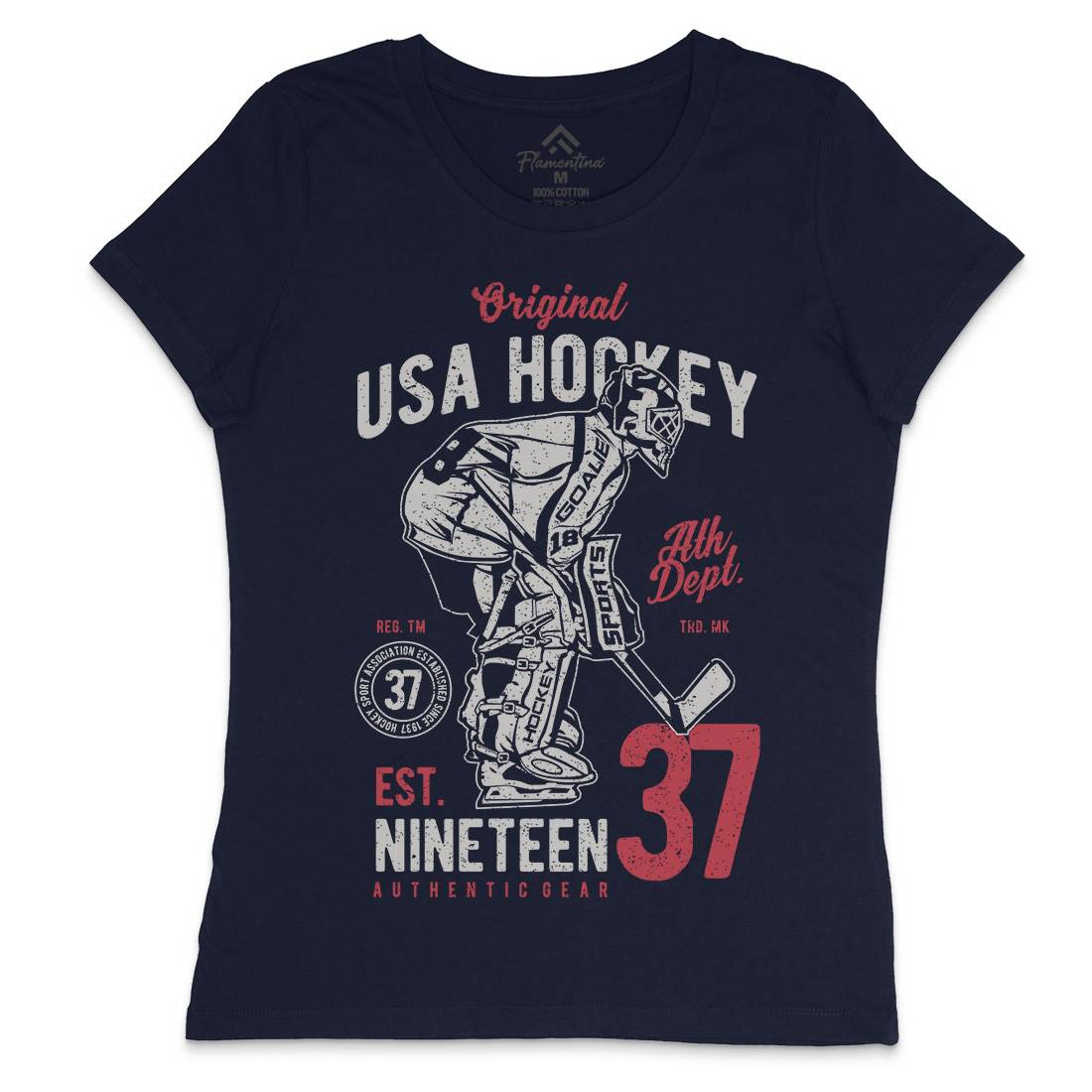 Hockey Tournament Womens Crew Neck T-Shirt Sport A782