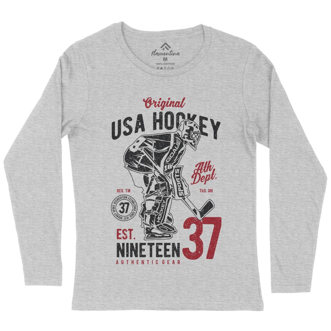 Hockey Tournament Womens Long Sleeve T-Shirt Sport A782