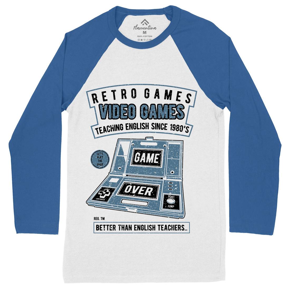 Video Games Mens Long Sleeve Baseball T-Shirt Geek A783
