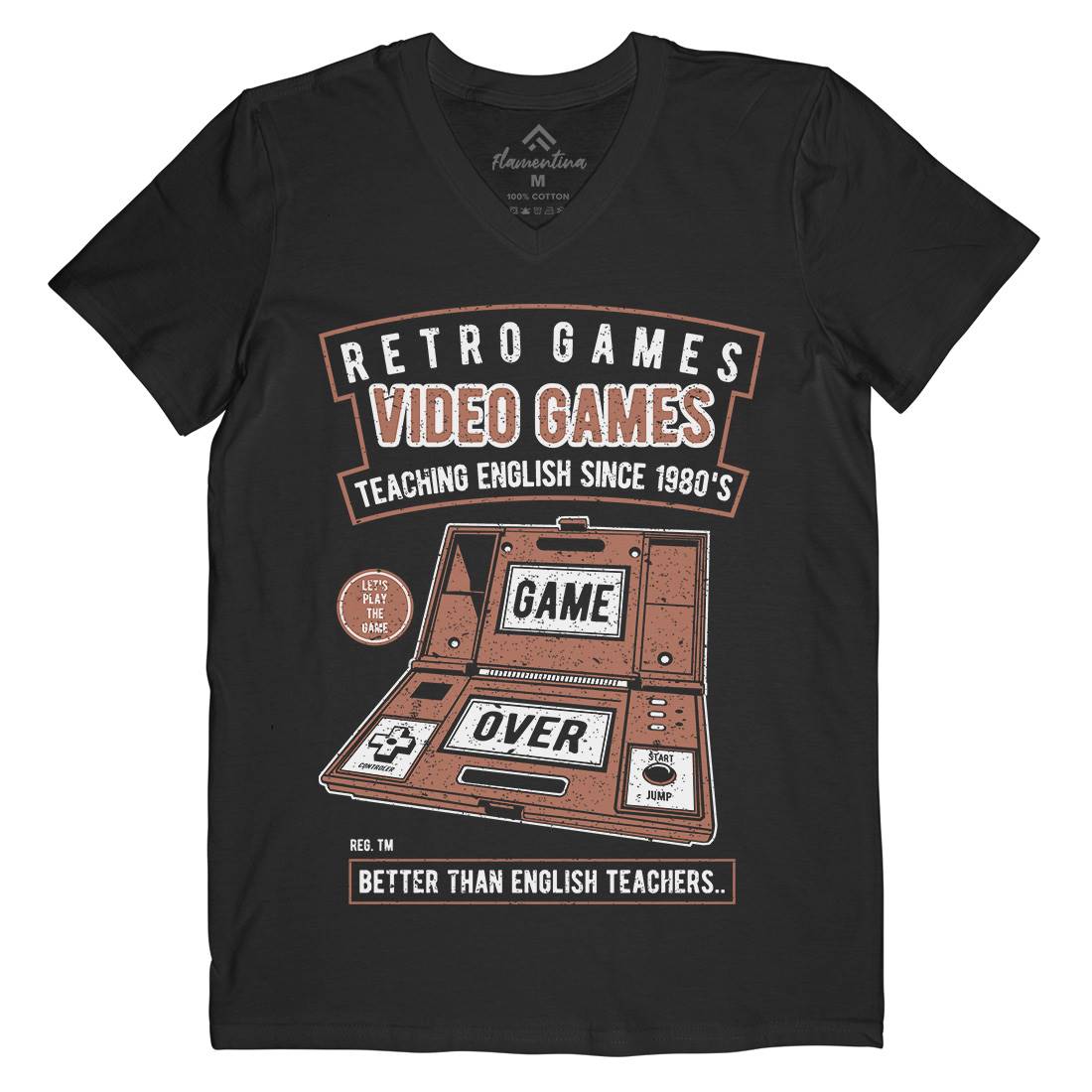 Video Games Mens Organic V-Neck T-Shirt Geek A783