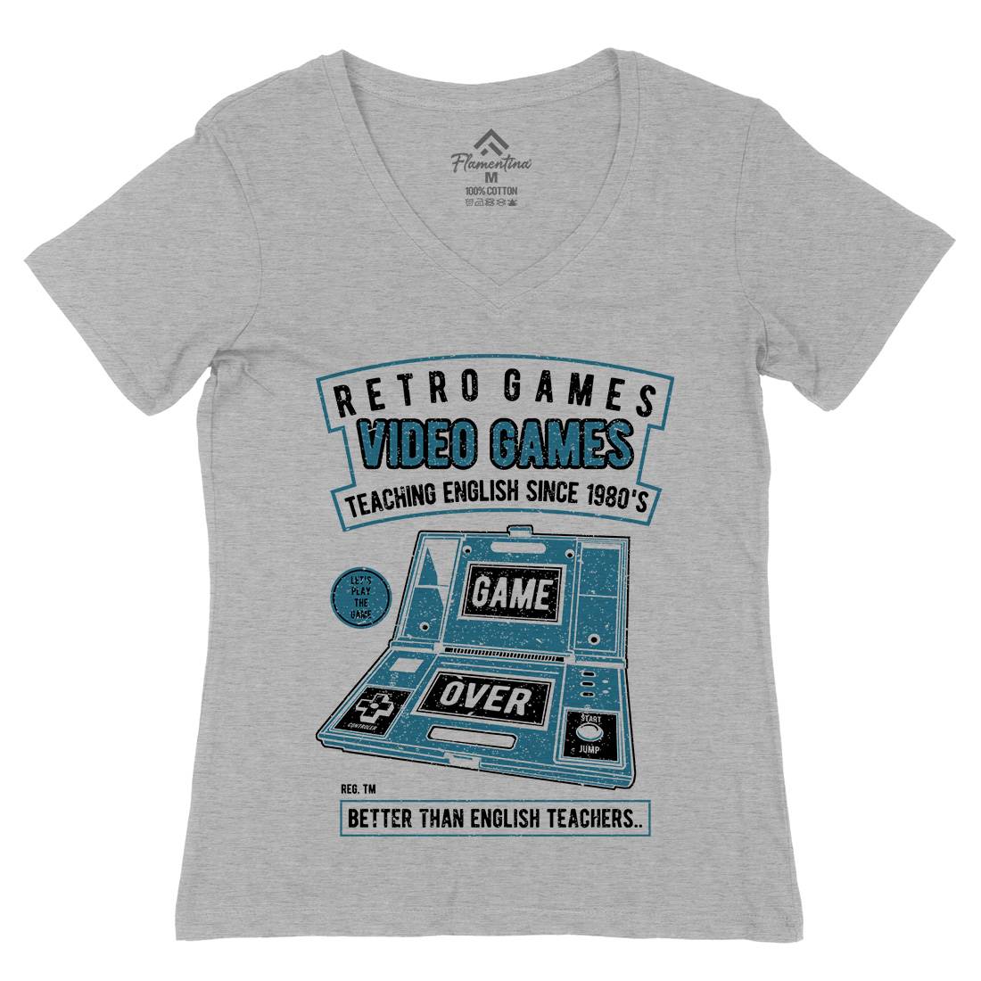Video Games Womens Organic V-Neck T-Shirt Geek A783