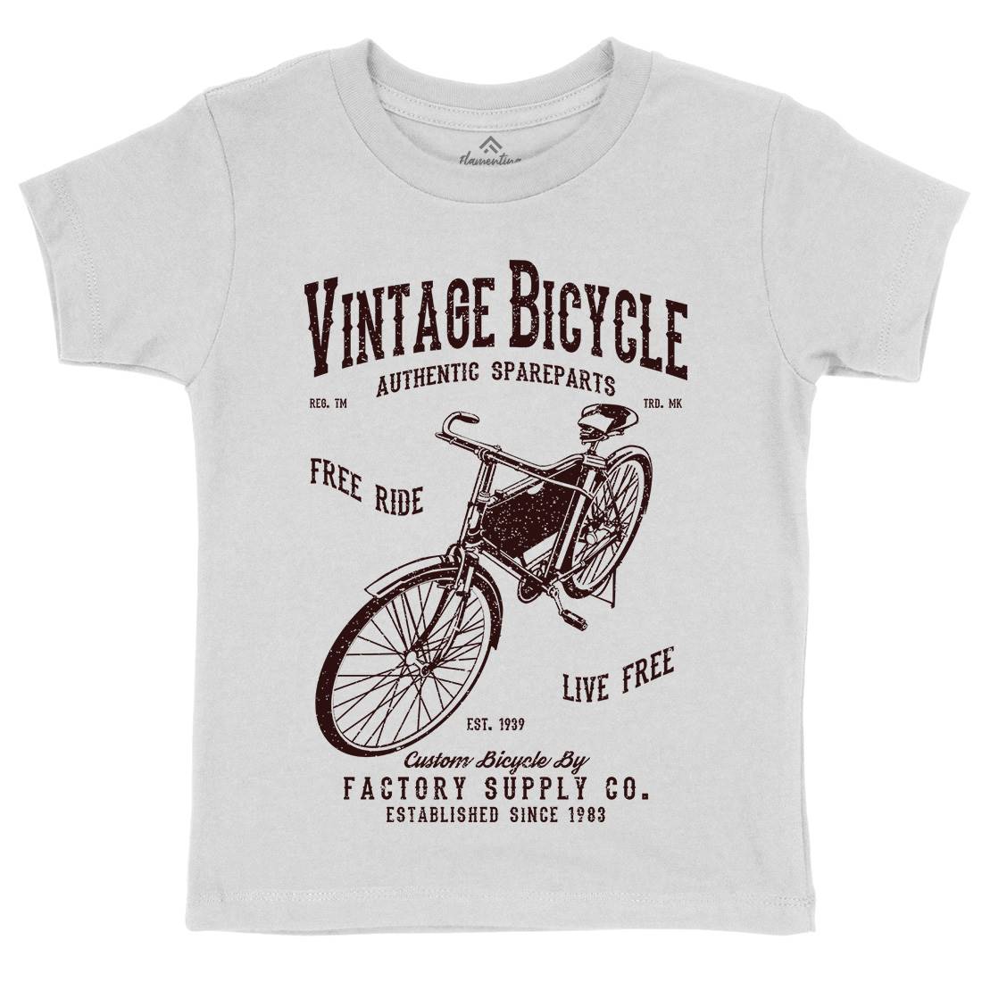 Vintage Bicycle Kids Crew Neck T-Shirt Bikes A784