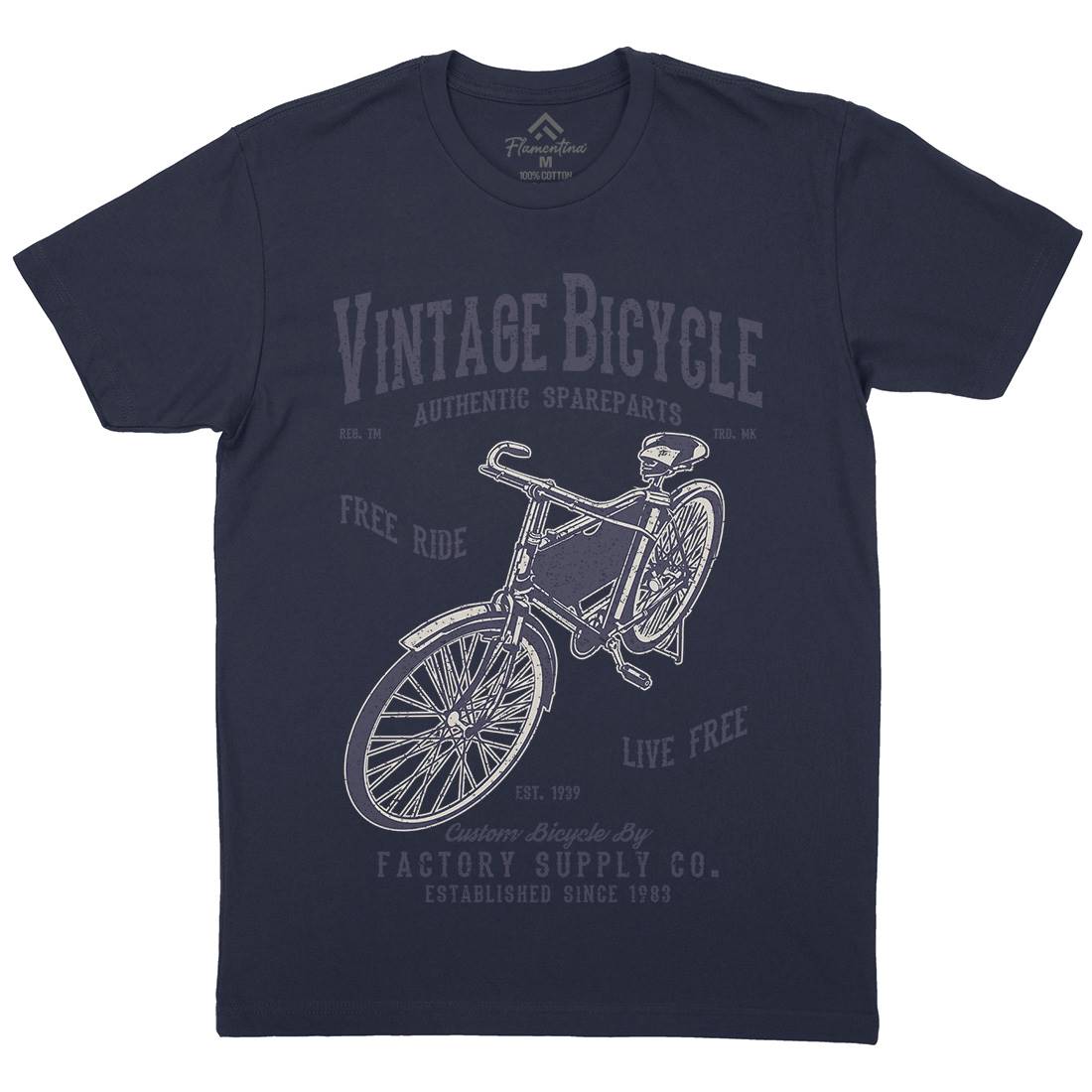 Vintage Bicycle Mens Crew Neck T-Shirt Bikes A784