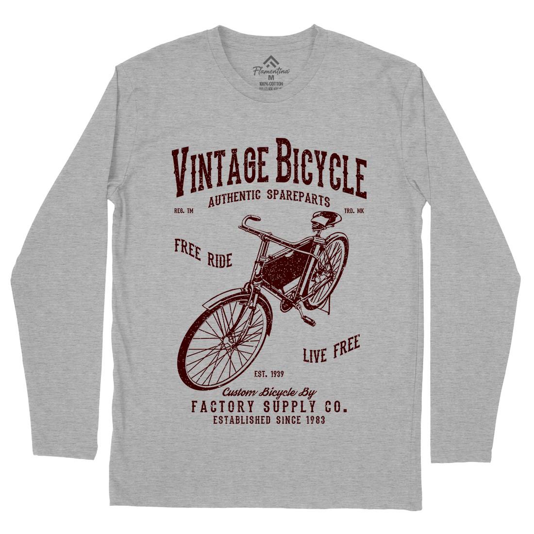 Vintage Bicycle Mens Long Sleeve T-Shirt Bikes A784