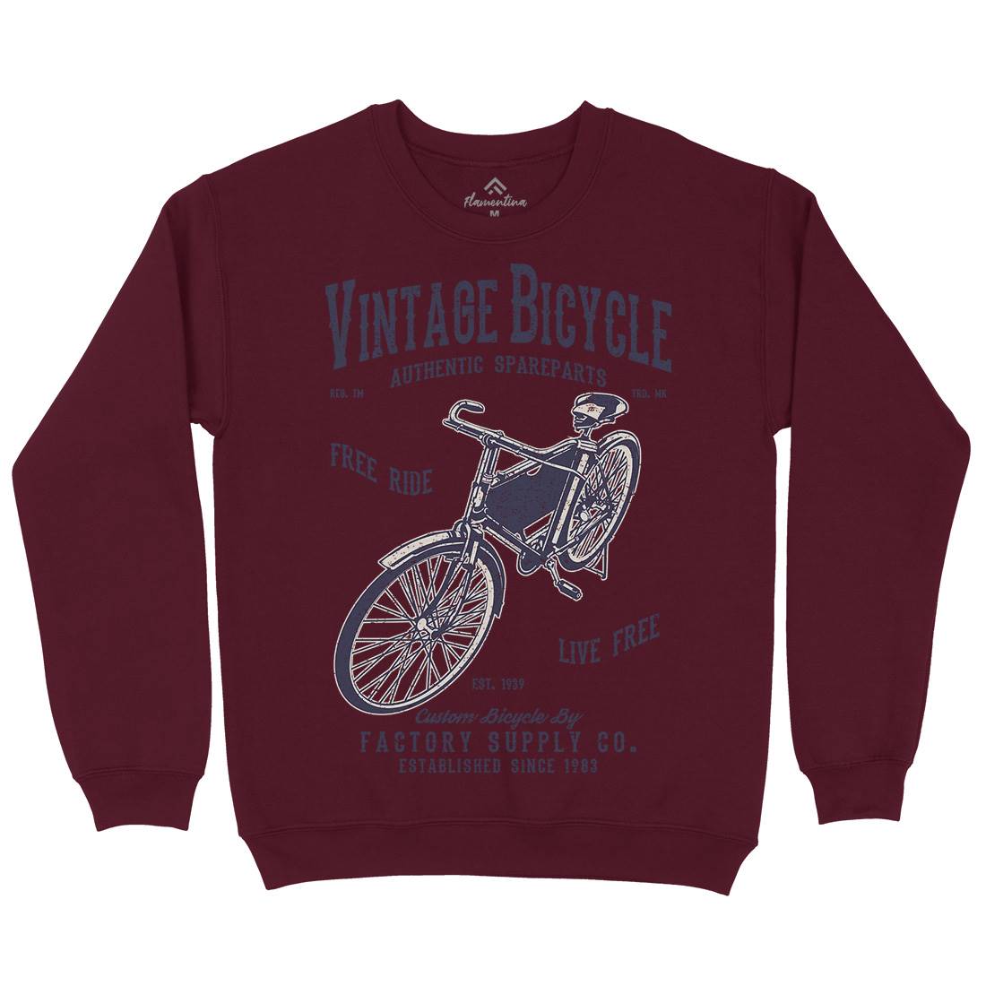 Vintage Bicycle Mens Crew Neck Sweatshirt Bikes A784