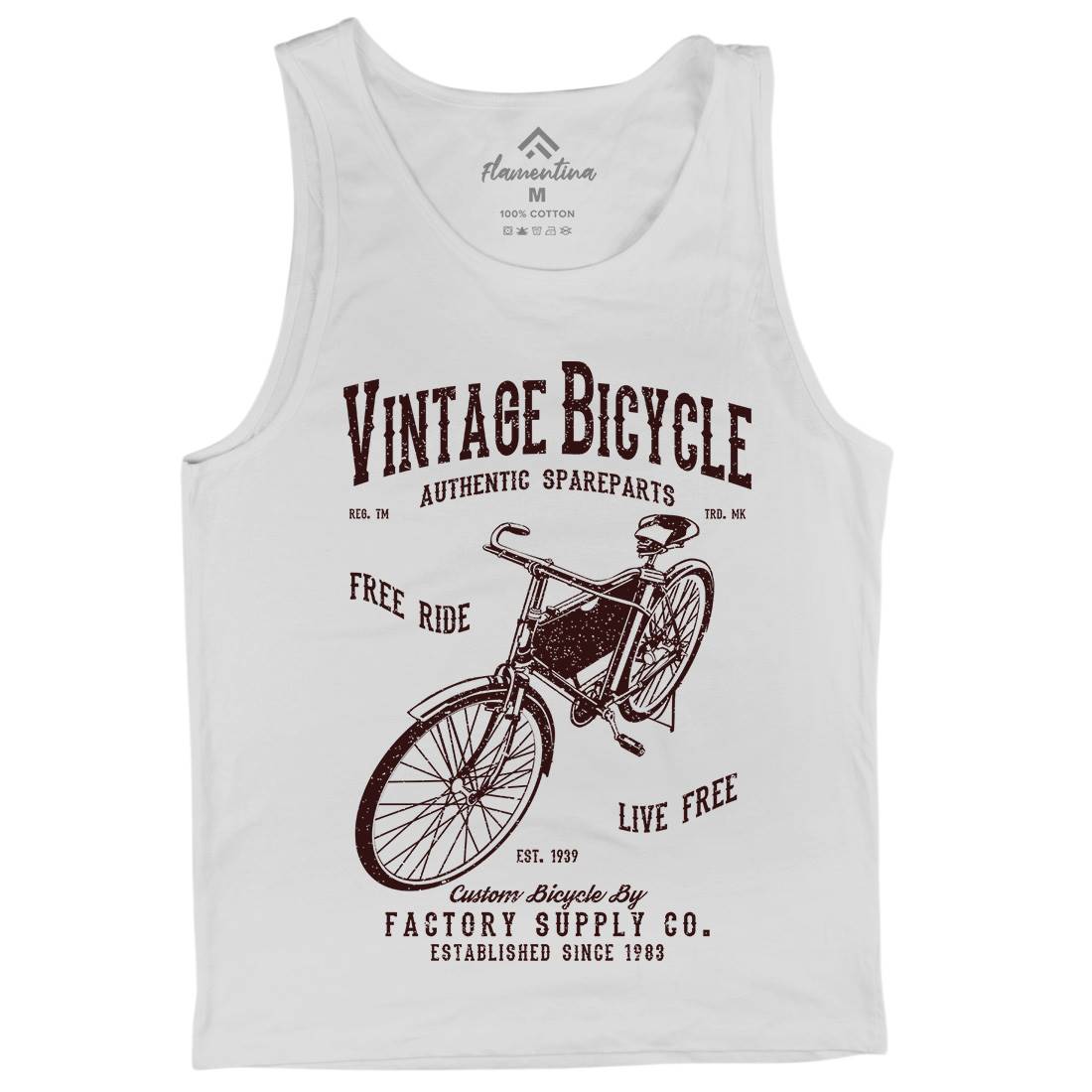 Vintage Bicycle Mens Tank Top Vest Bikes A784