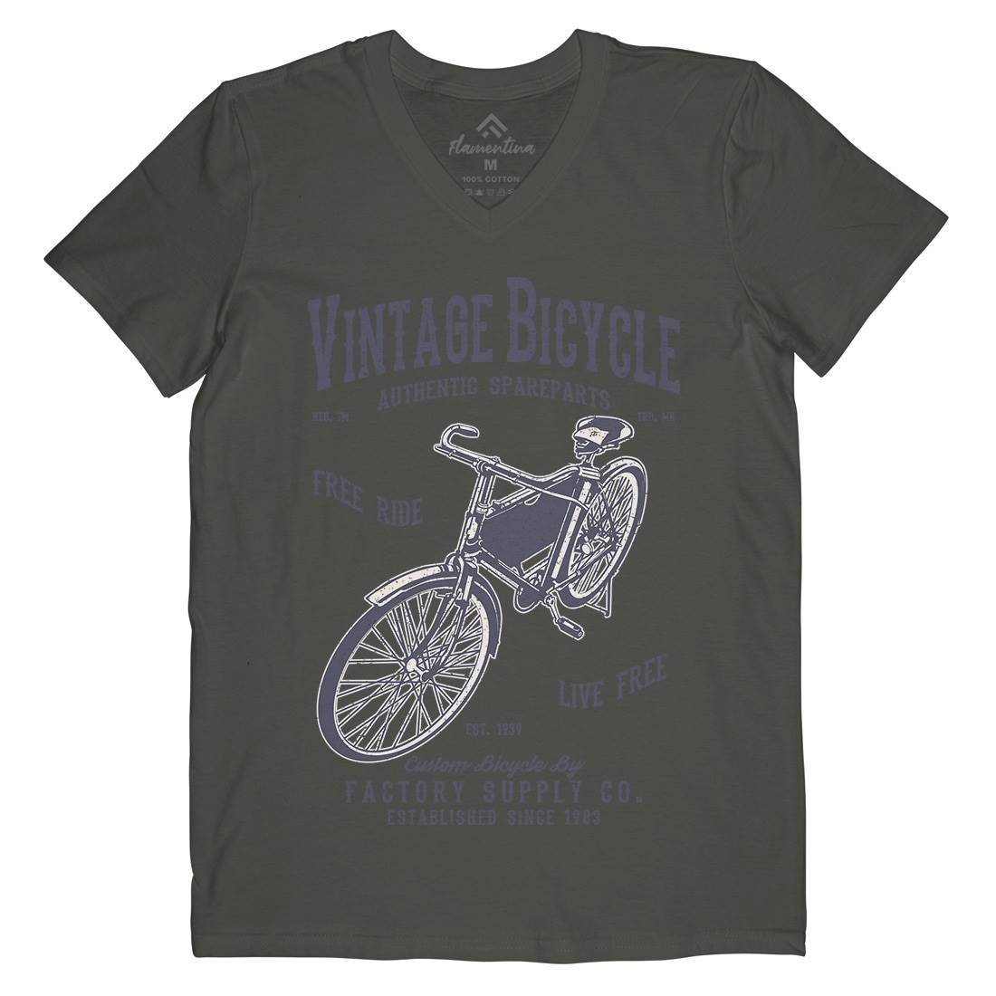Vintage Bicycle Mens V-Neck T-Shirt Bikes A784