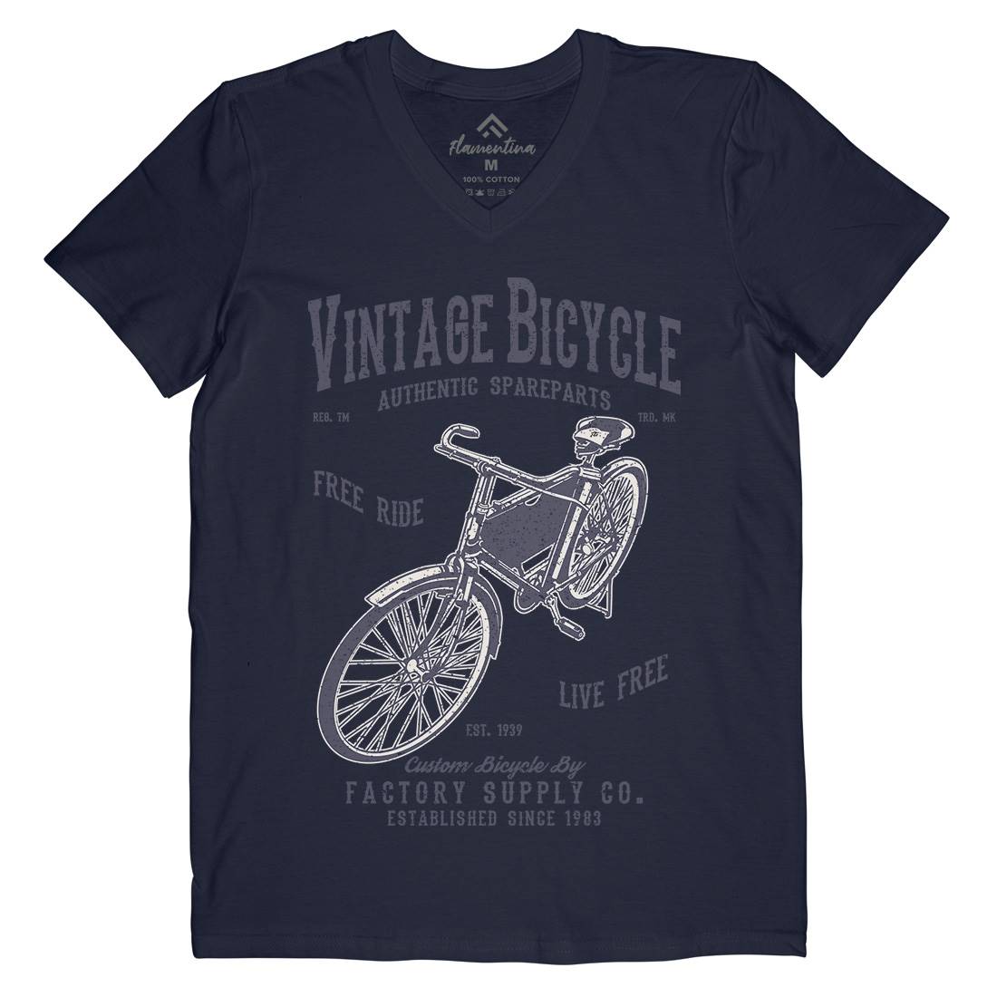 Vintage Bicycle Mens V-Neck T-Shirt Bikes A784
