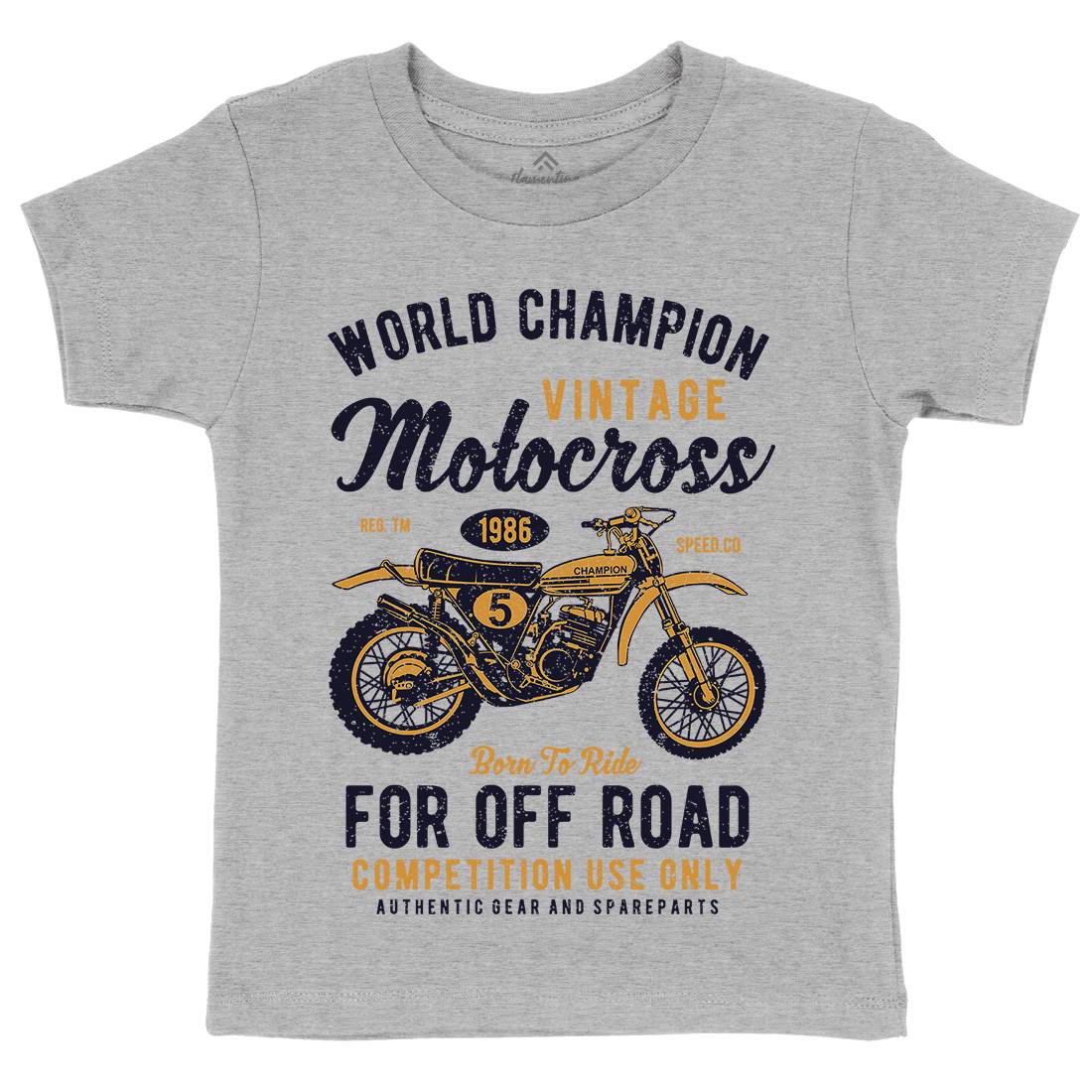 Vintage Motocross Kids Crew Neck T-Shirt Motorcycles A785
