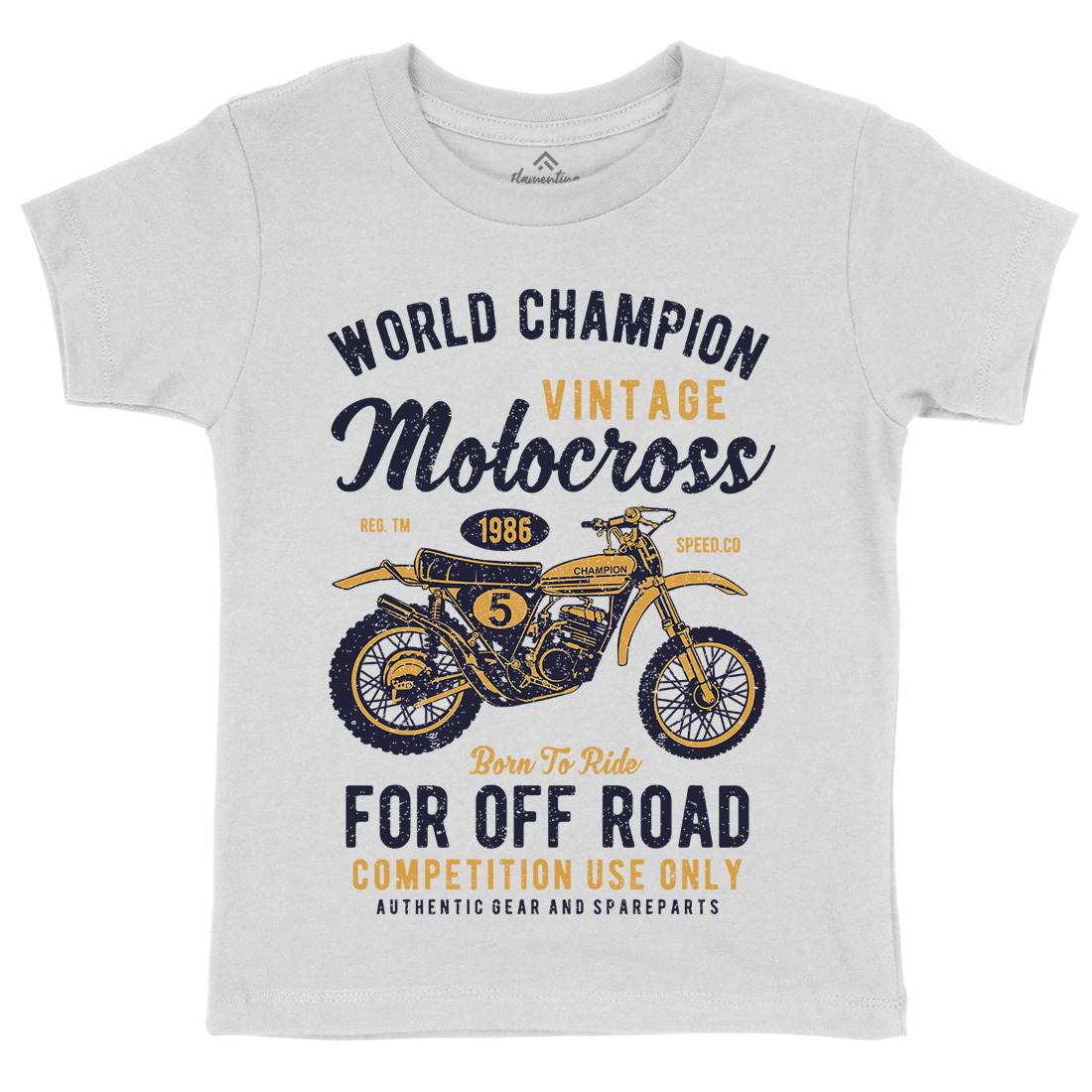 Vintage Motocross Kids Crew Neck T-Shirt Motorcycles A785