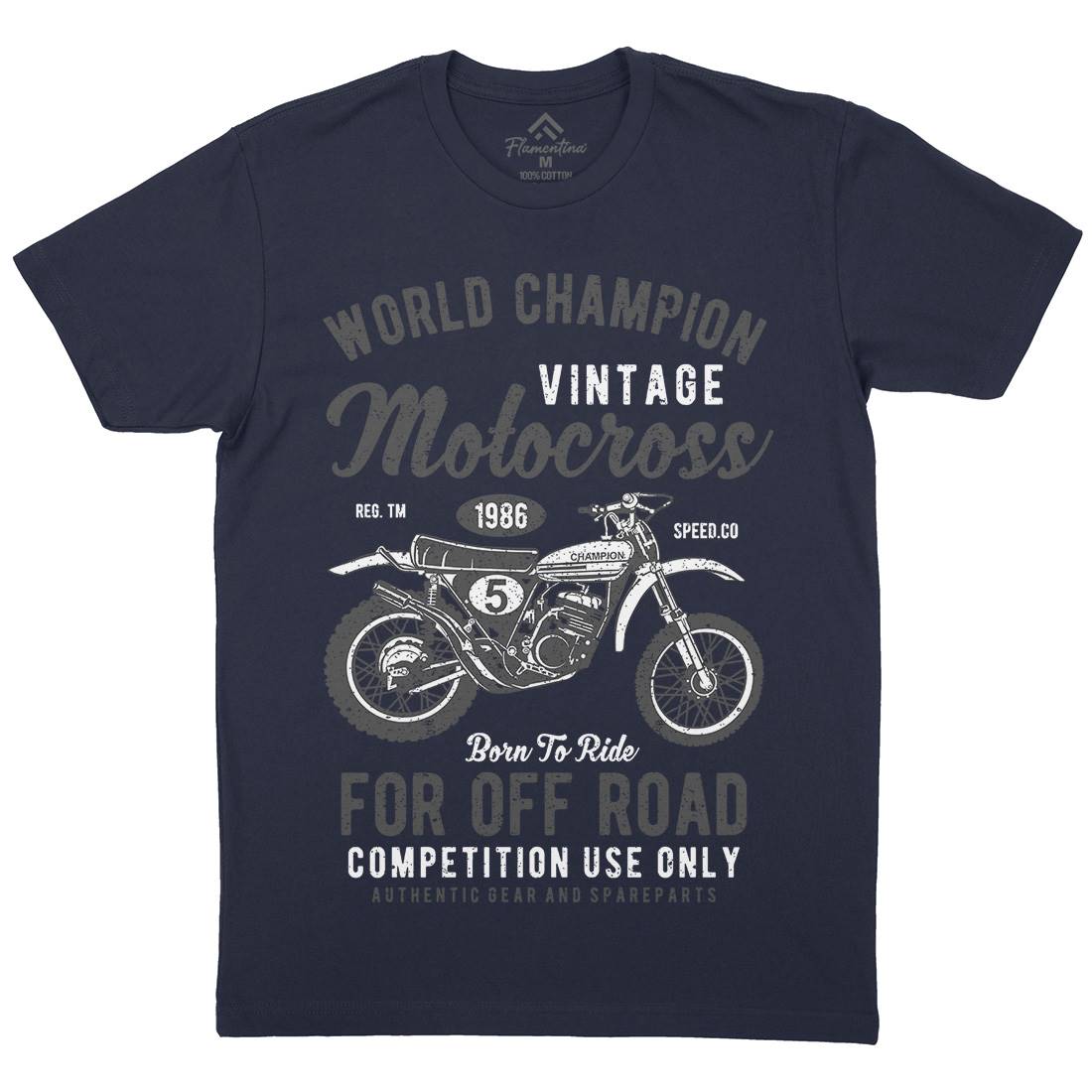 Vintage Motocross Mens Crew Neck T-Shirt Motorcycles A785