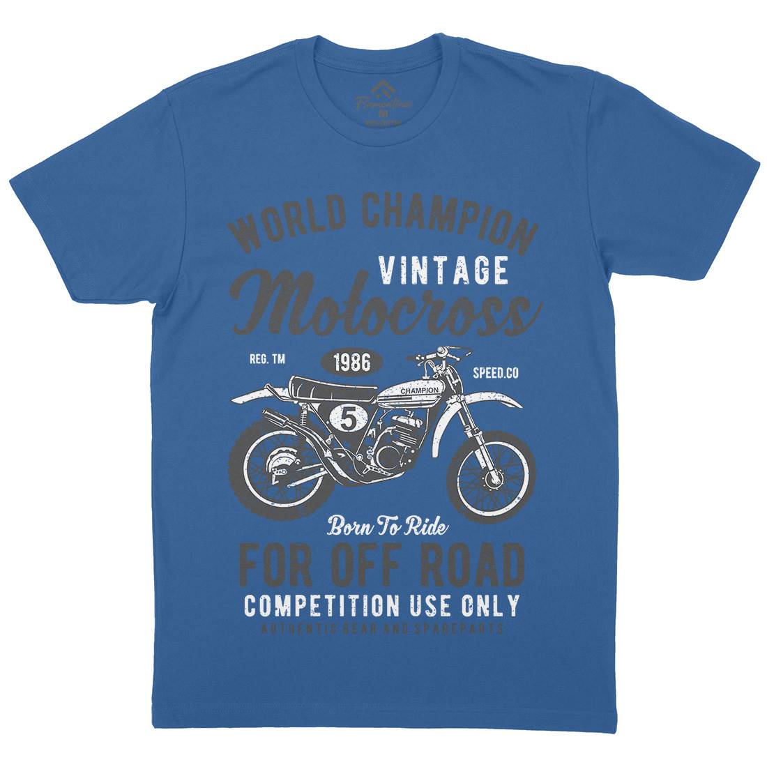 Vintage Motocross Mens Crew Neck T-Shirt Motorcycles A785