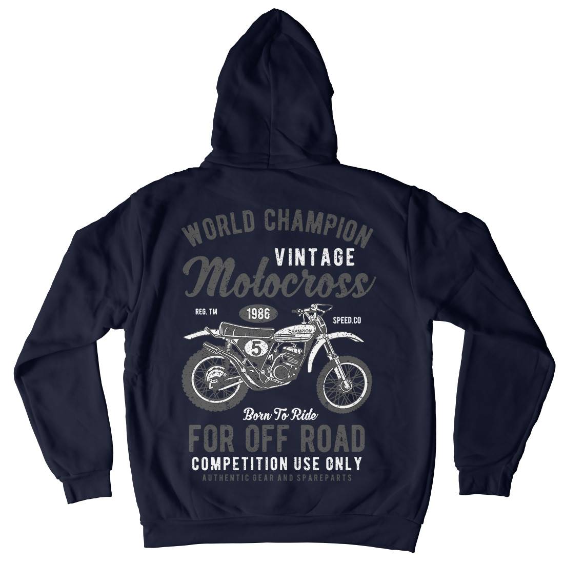 Vintage Motocross Mens Hoodie With Pocket Motorcycles A785